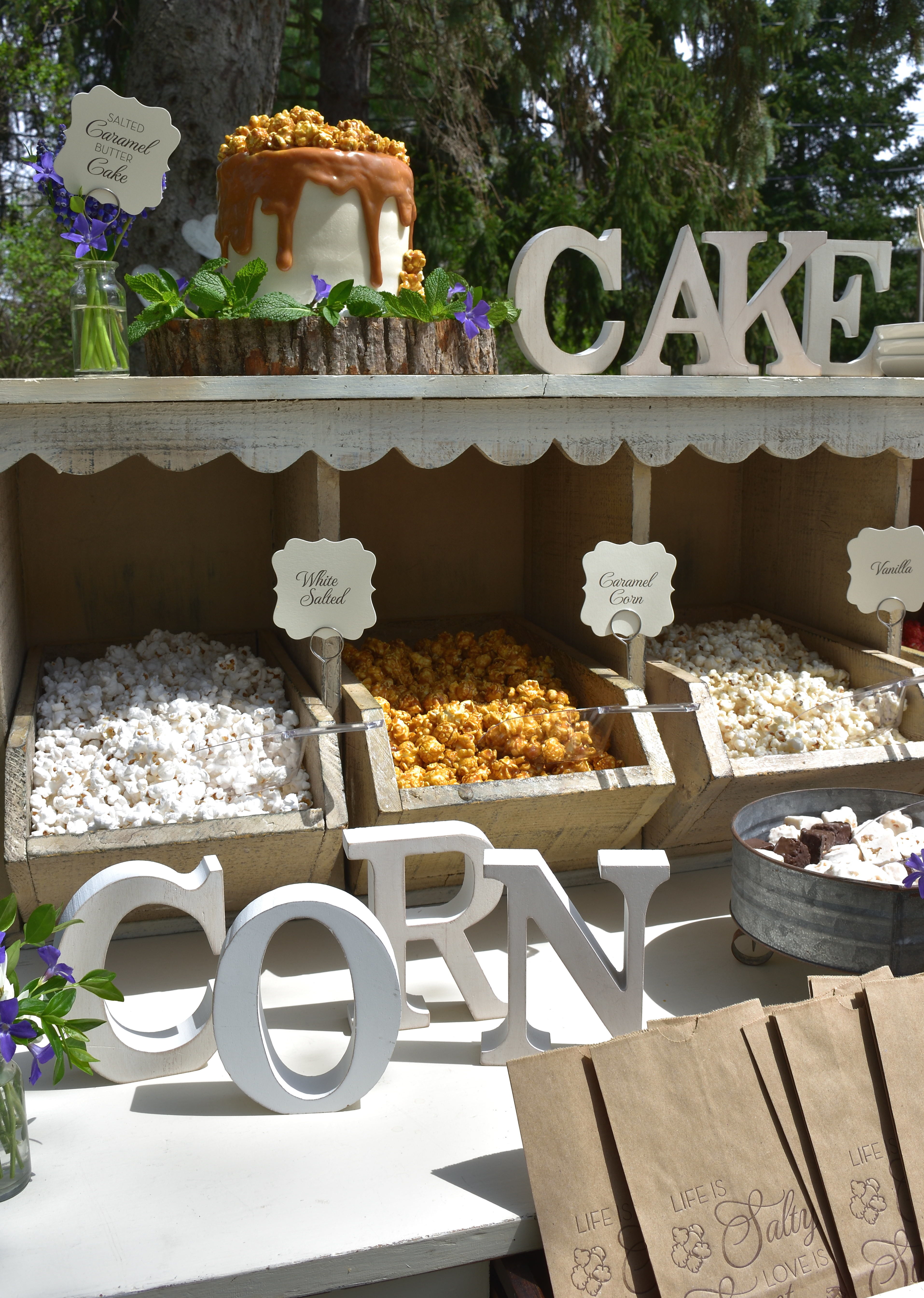 wedding popcorn bar