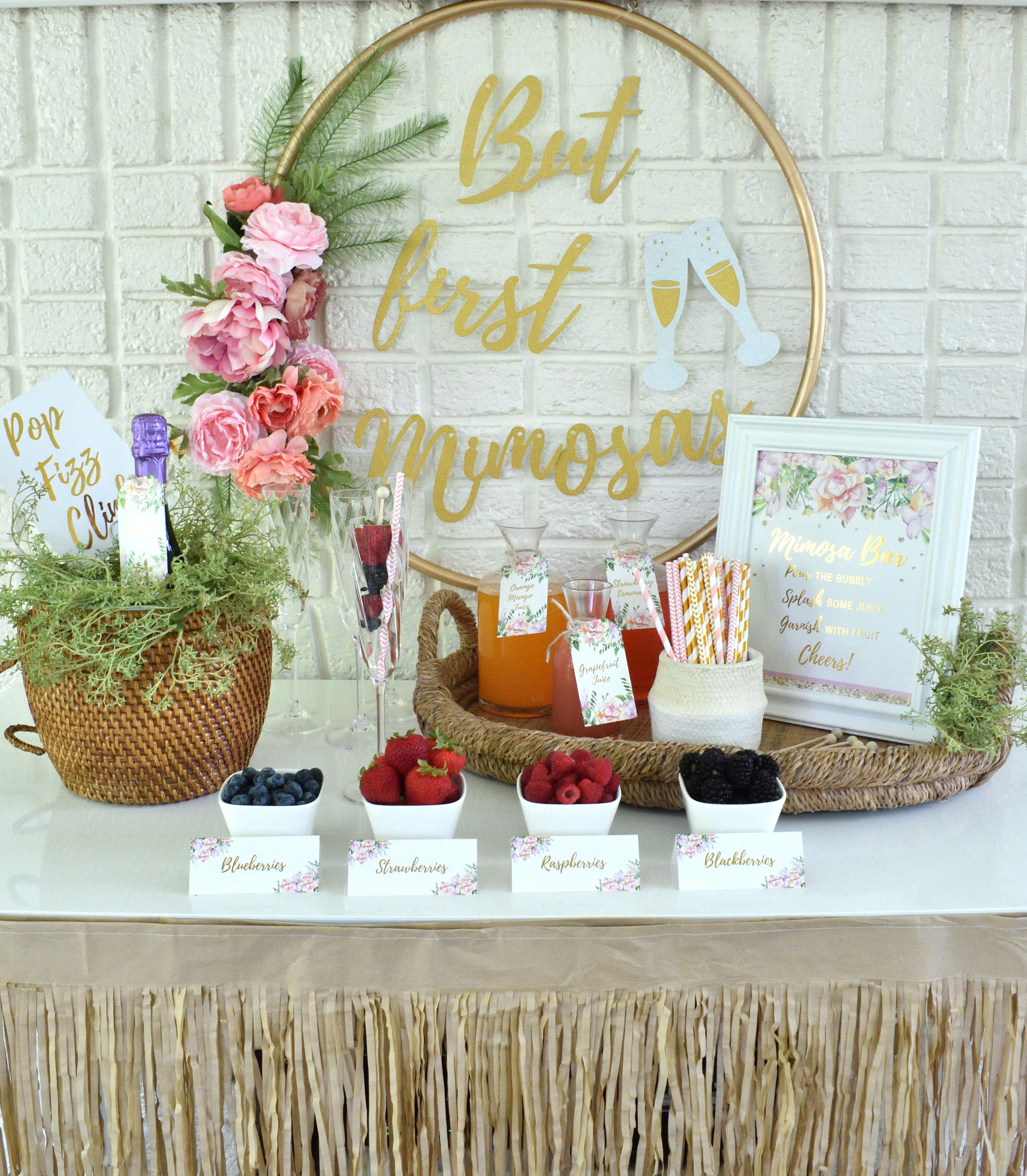 easy mimosa bar styling
