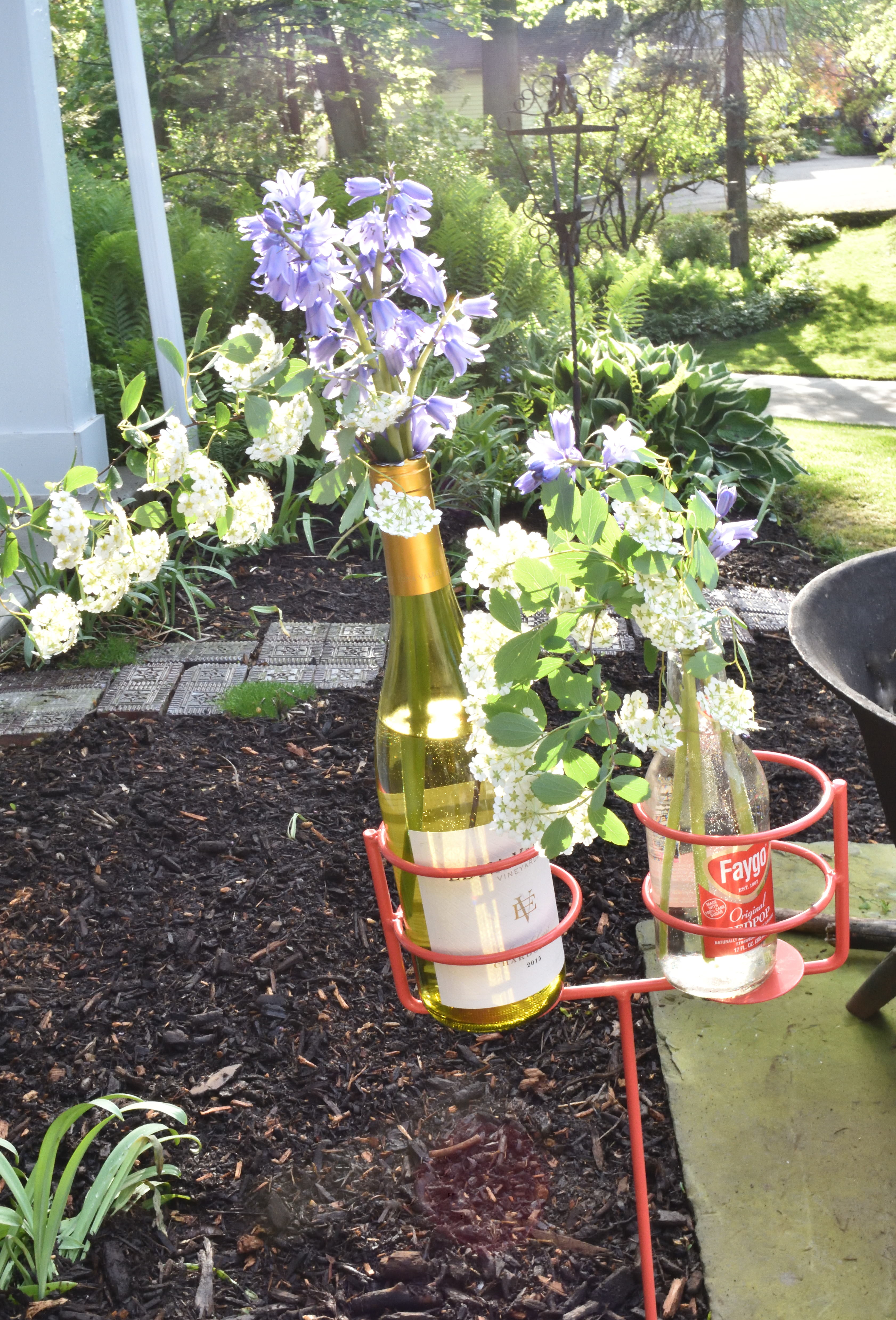 Wine and soda bottle vases