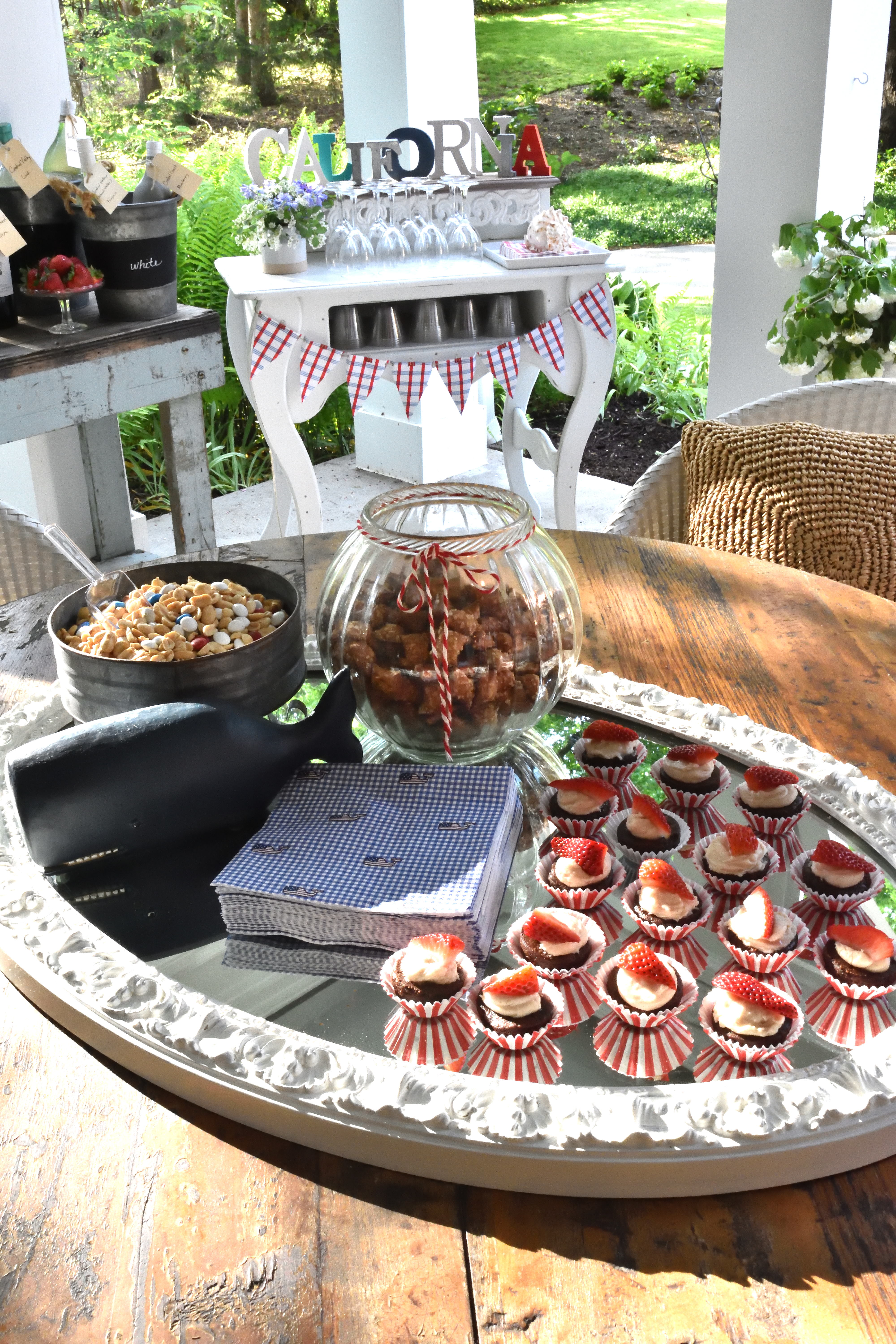 Patriotic snacks for a summer wine tasting