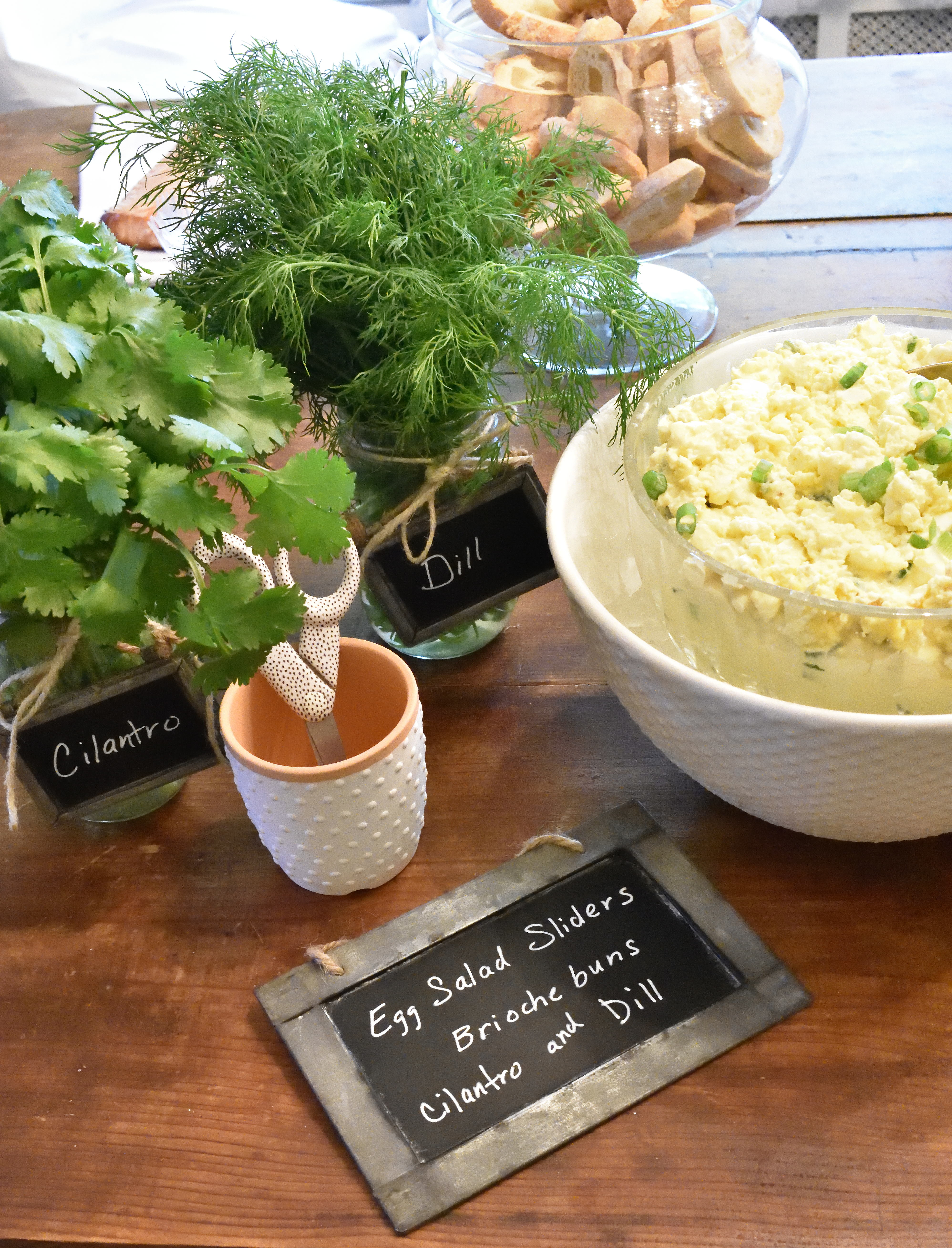 Egg salad and herb sliders