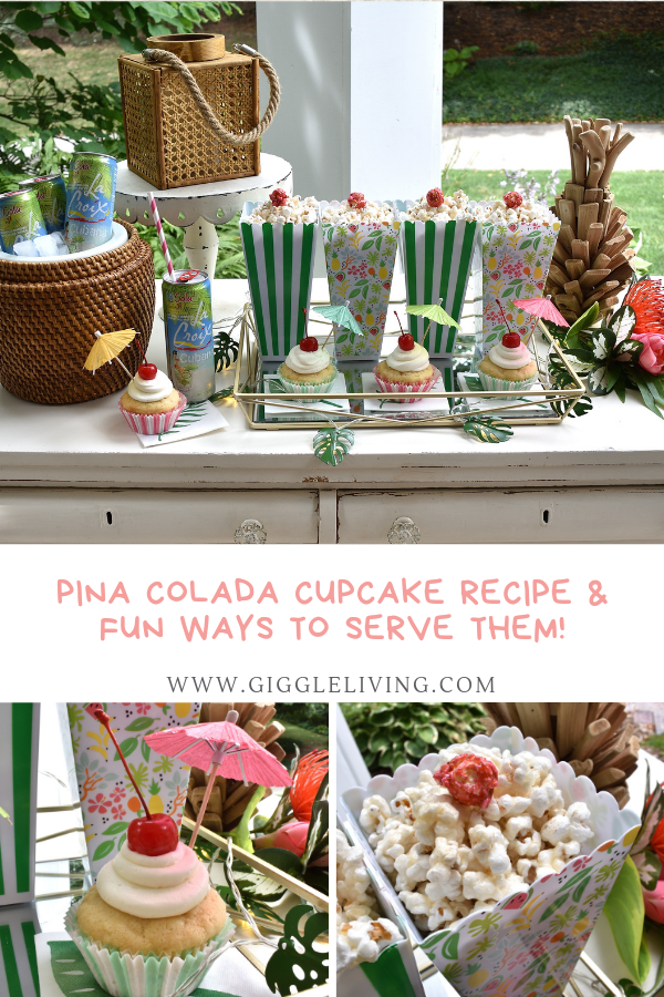 Pina Colada Cupcake recipe and fun serving ideas!