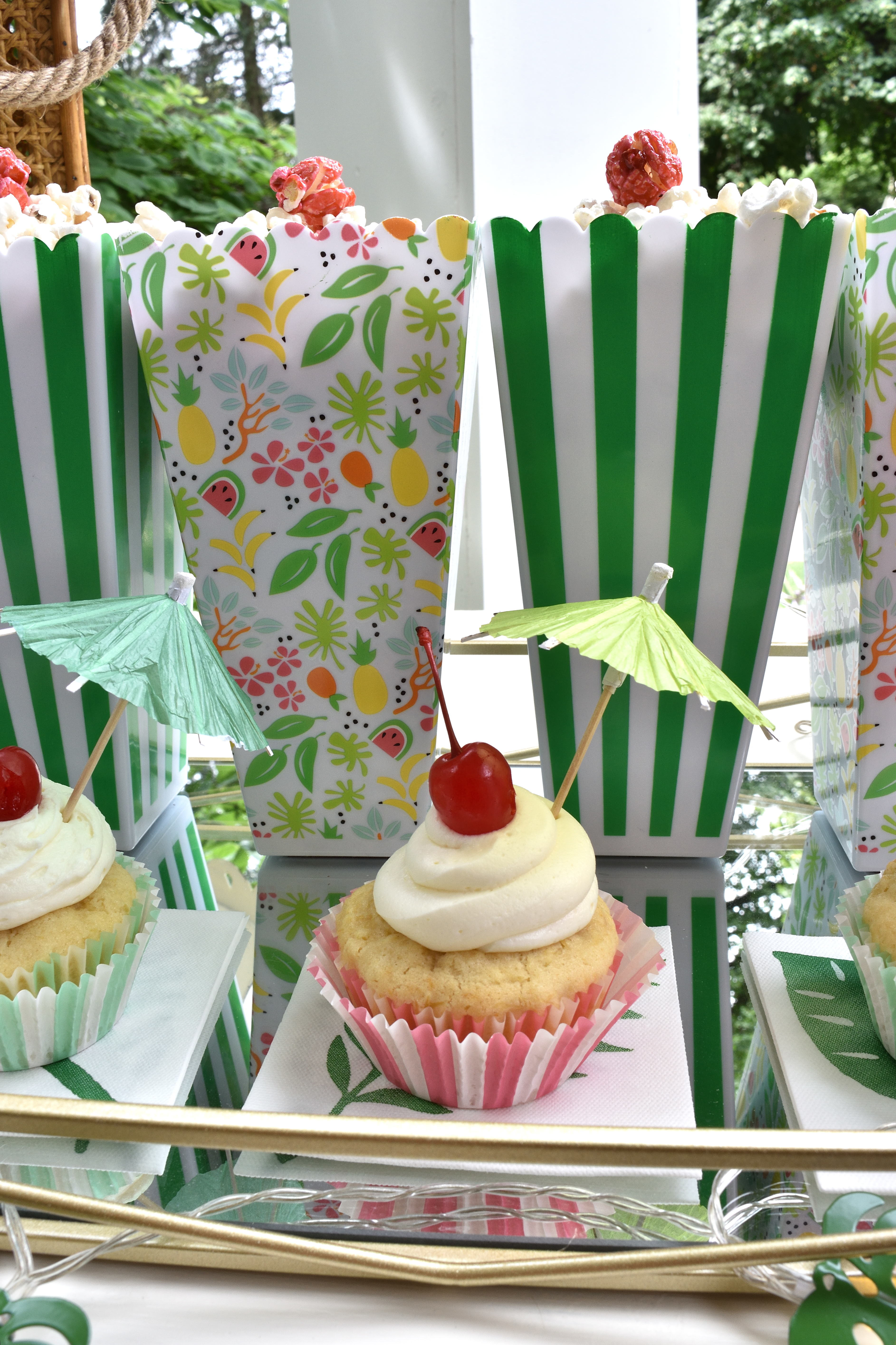 pina colada cupcake decorations