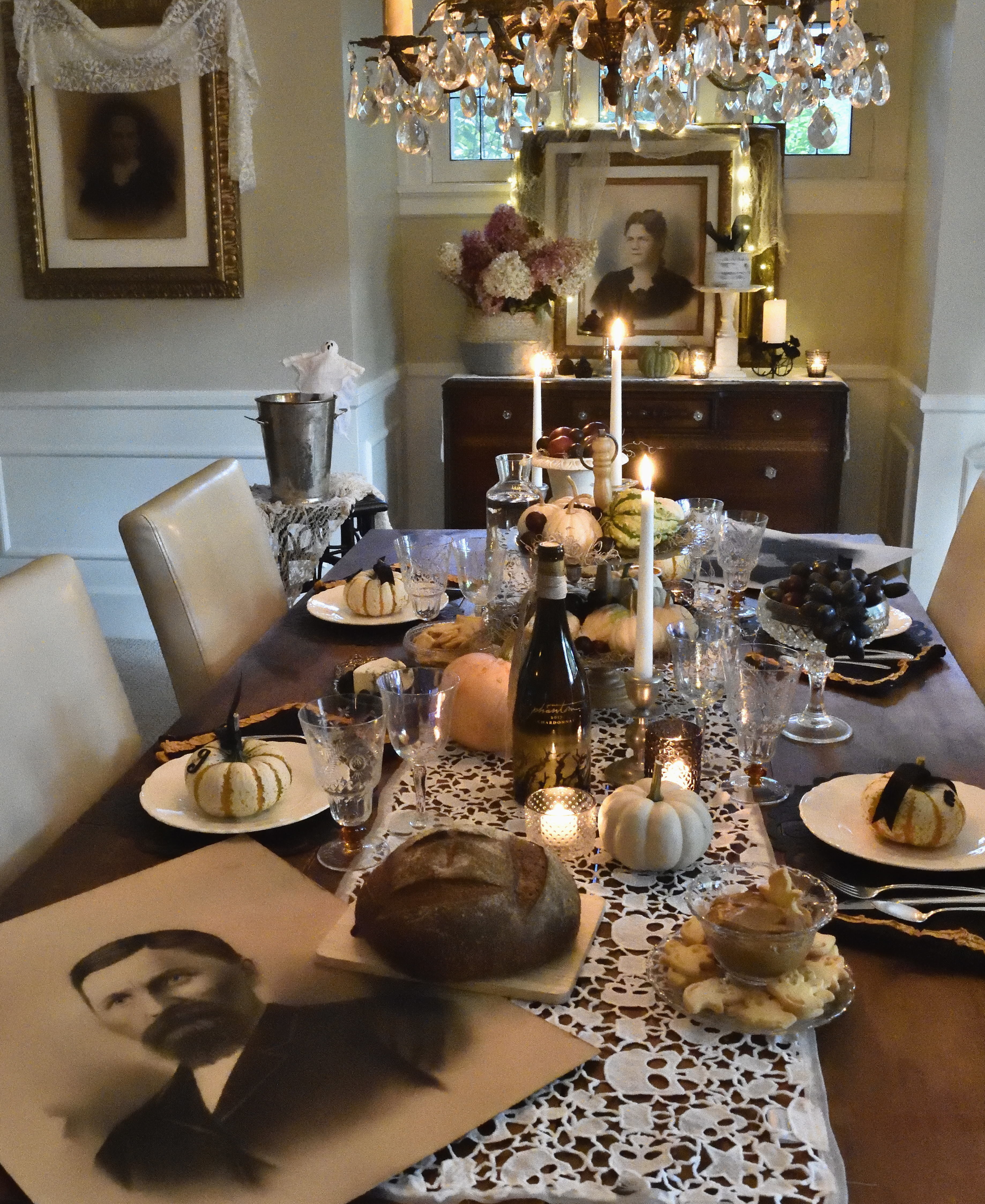 Haunted dinner party table