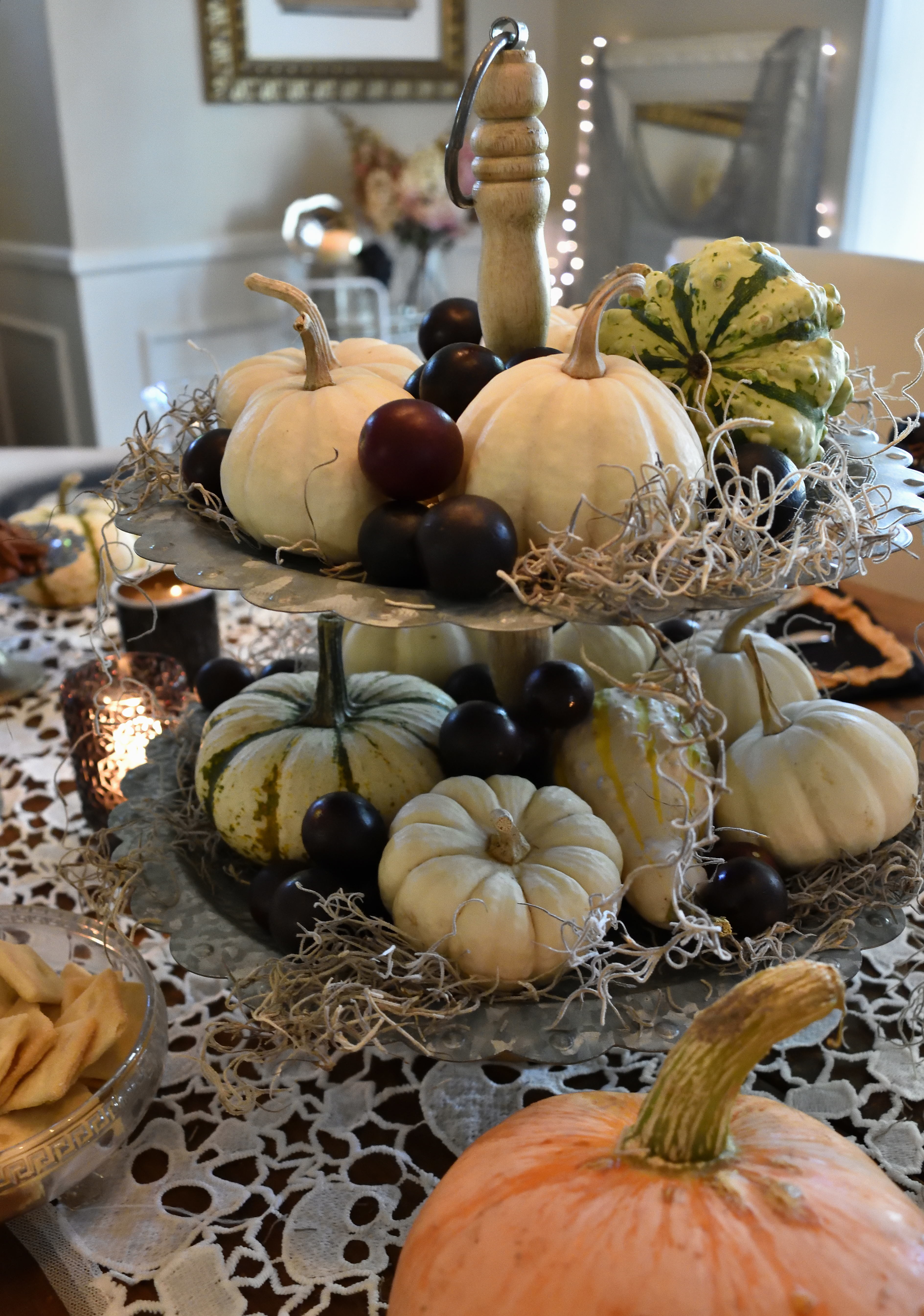 haunted pumpkin centerpiece