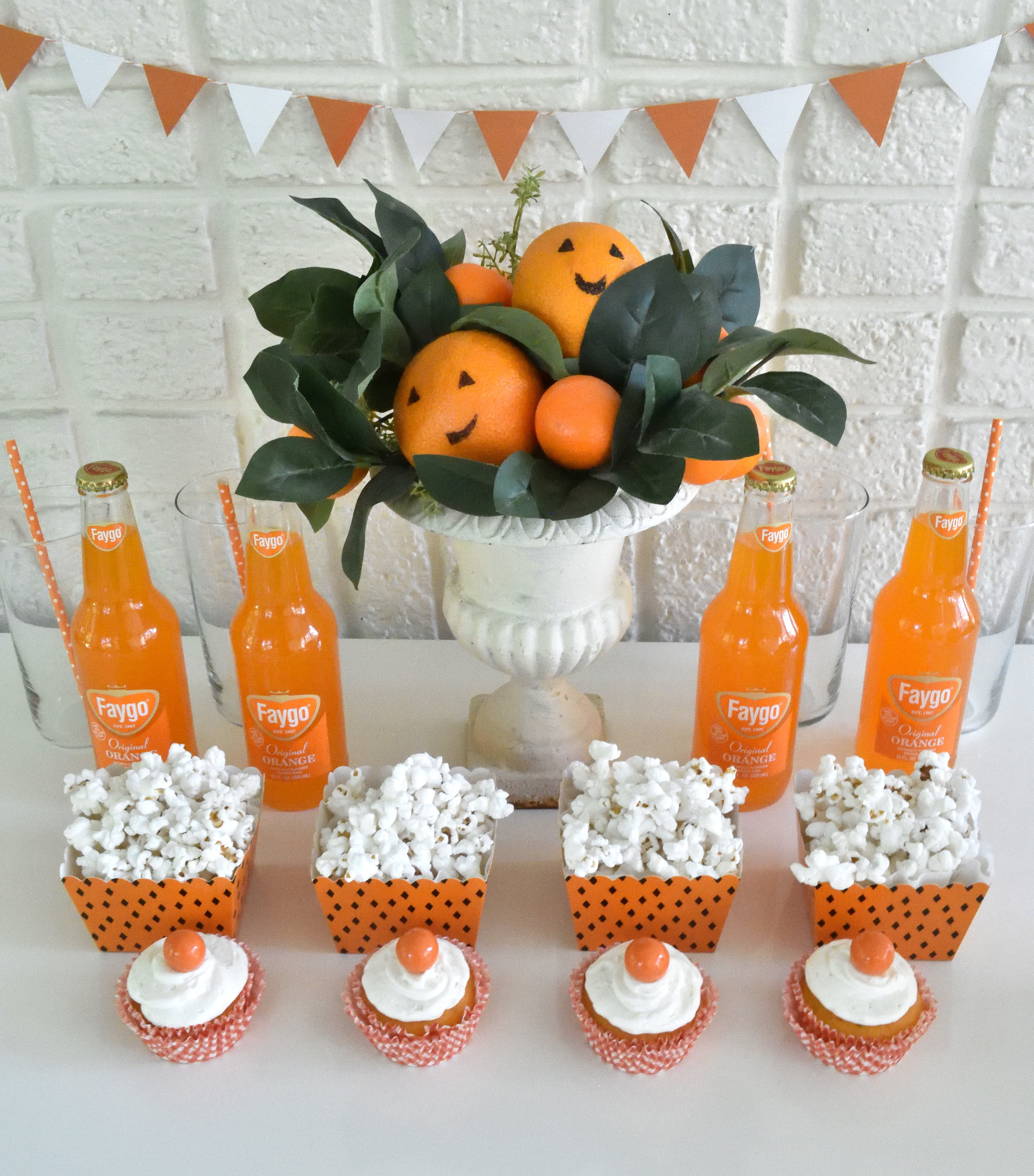 orange creamsicle Halloween treat table