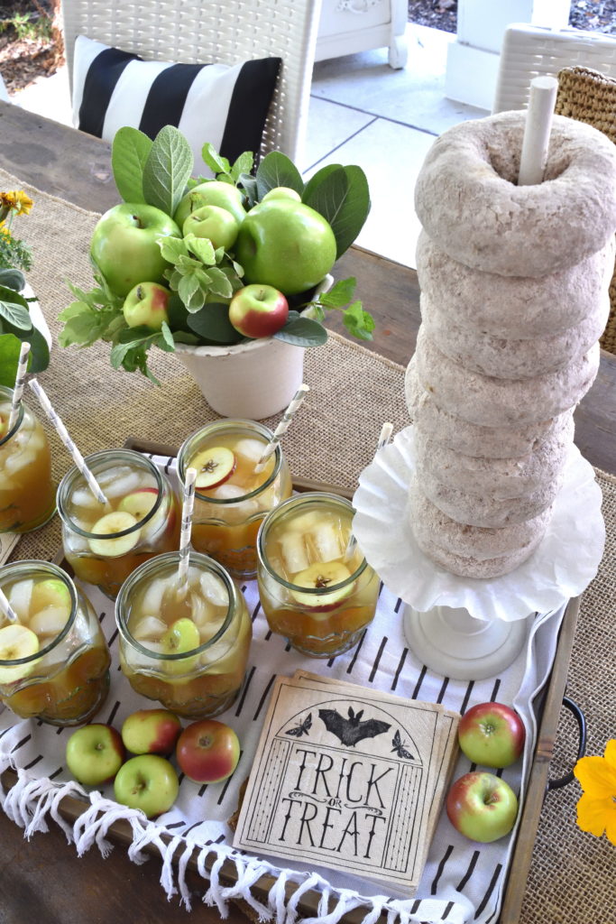 Halloween cider and doughnuts