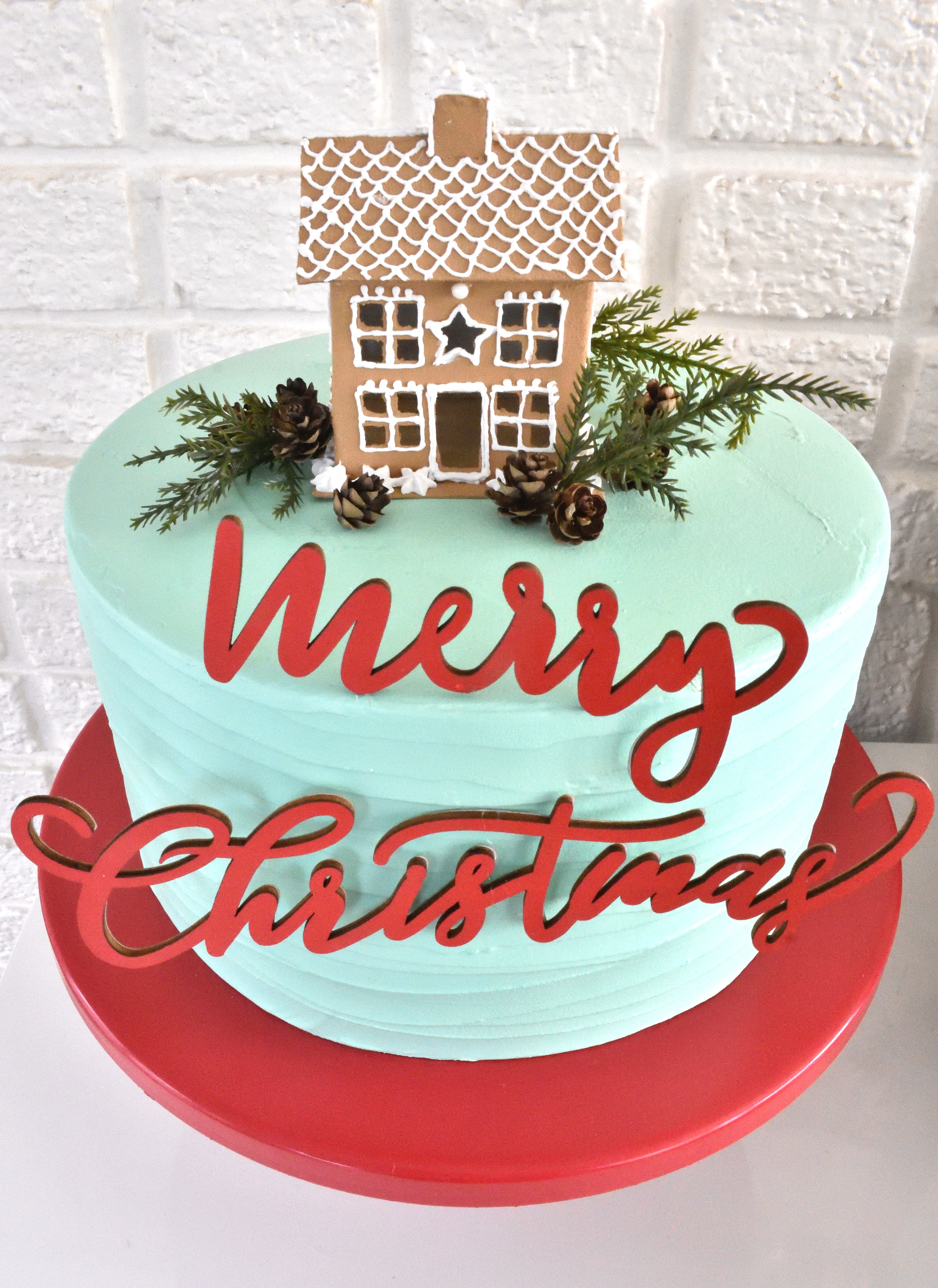 faux gingerbread house cake topper
