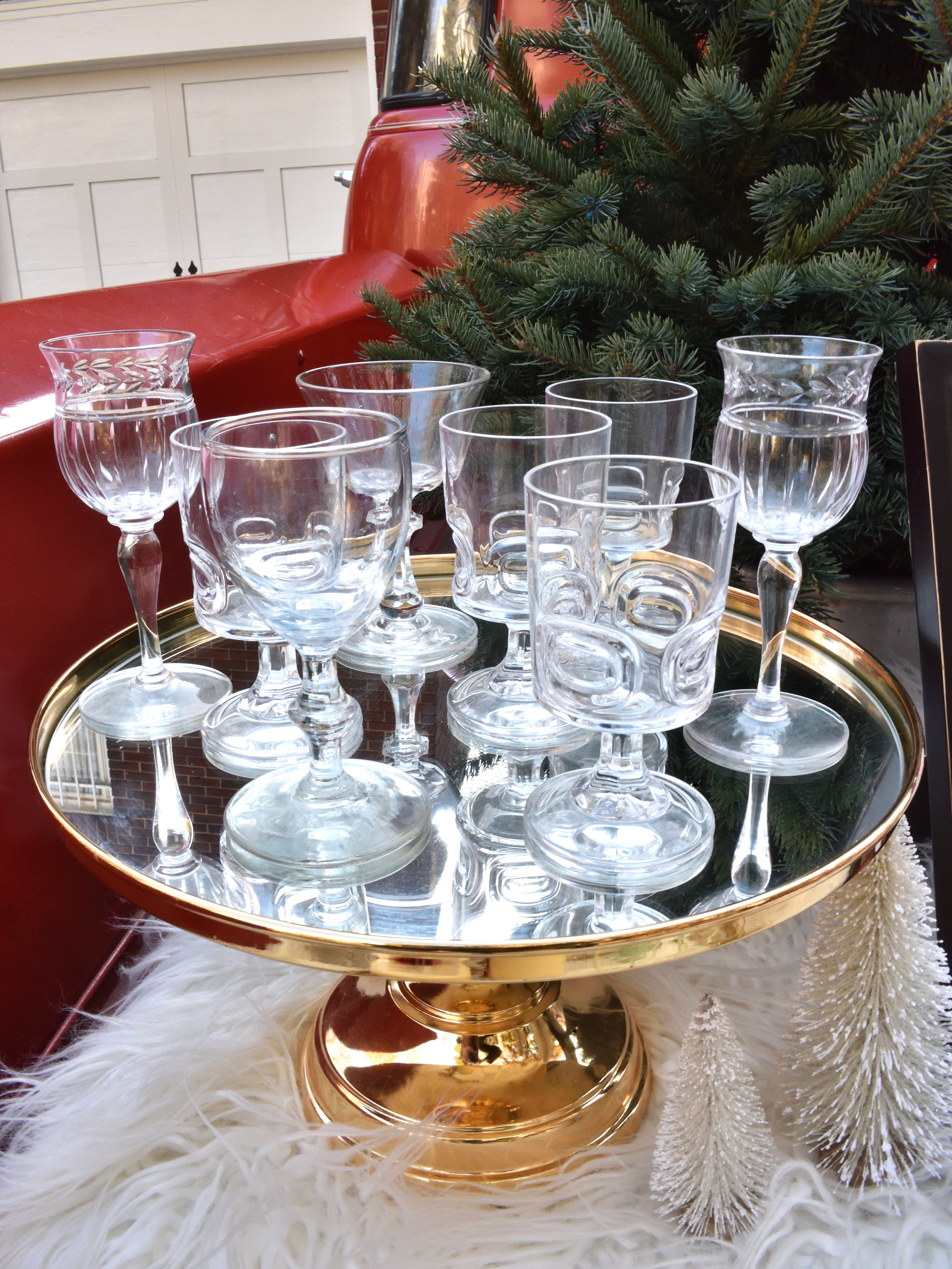 holiday cordial glasses