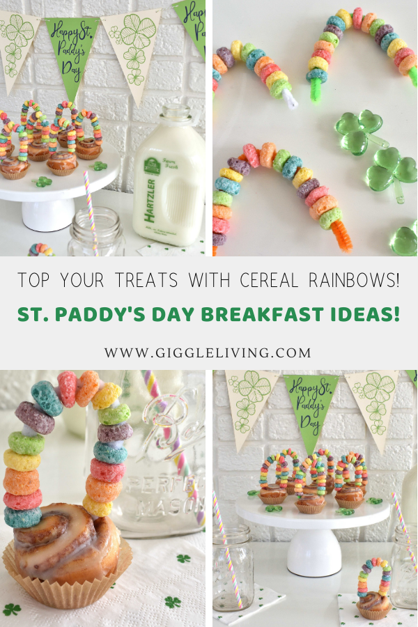 Cereal rainbow tutorial and St. Paddy's Day breakfast treats!