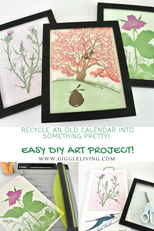 DIY art project with recycled calendar pages