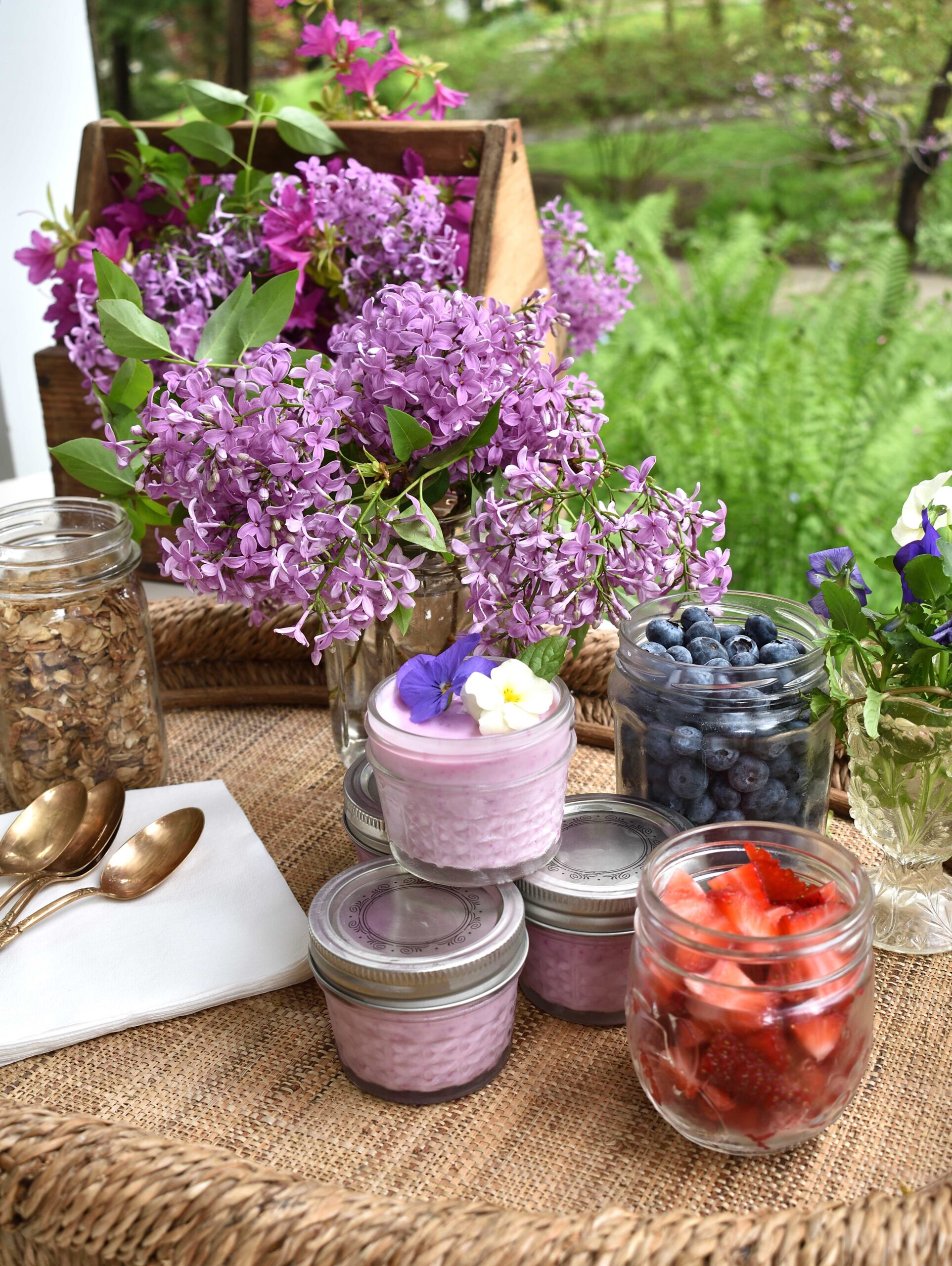 colorful yogurt parfaits