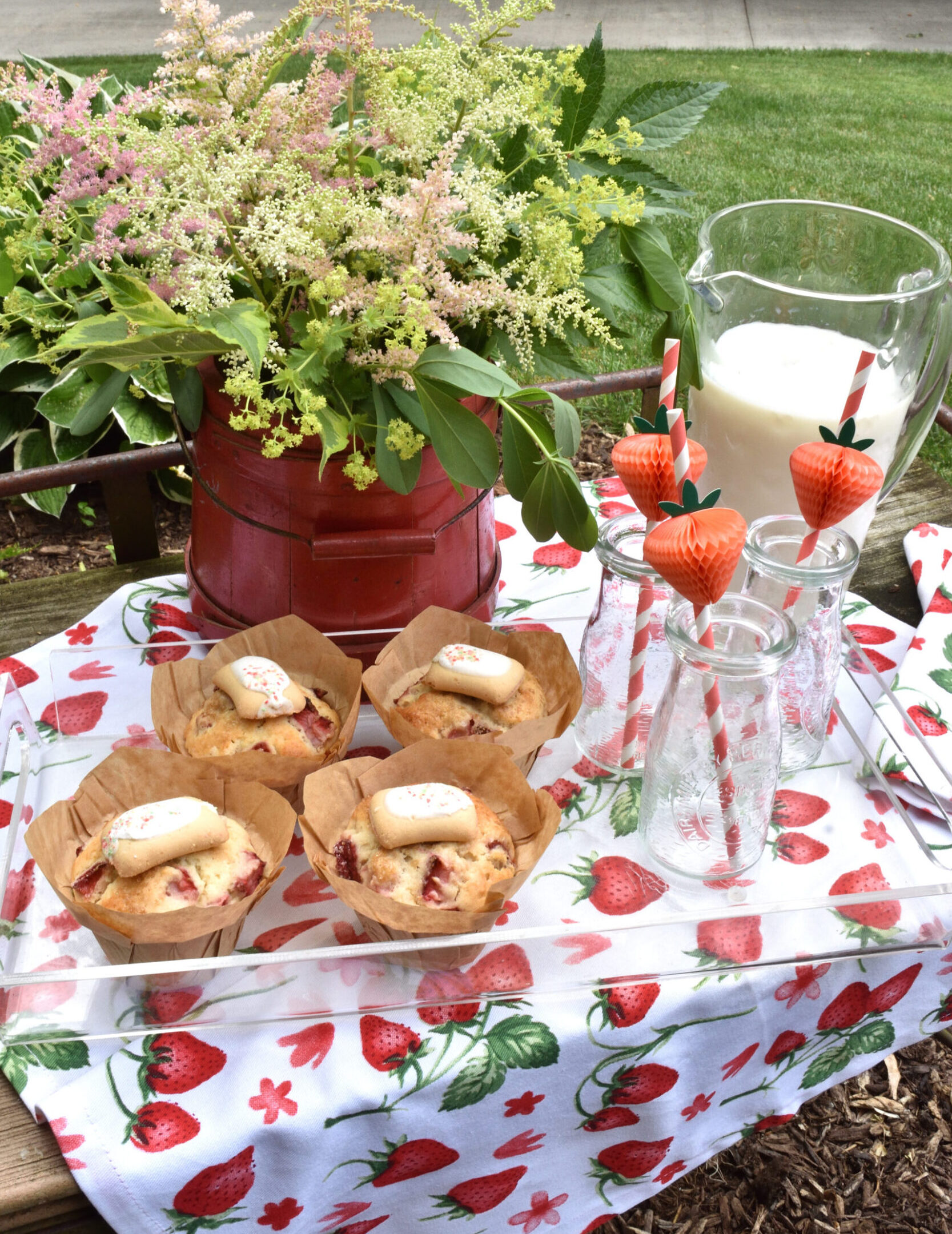 strawberry muffin breakfast