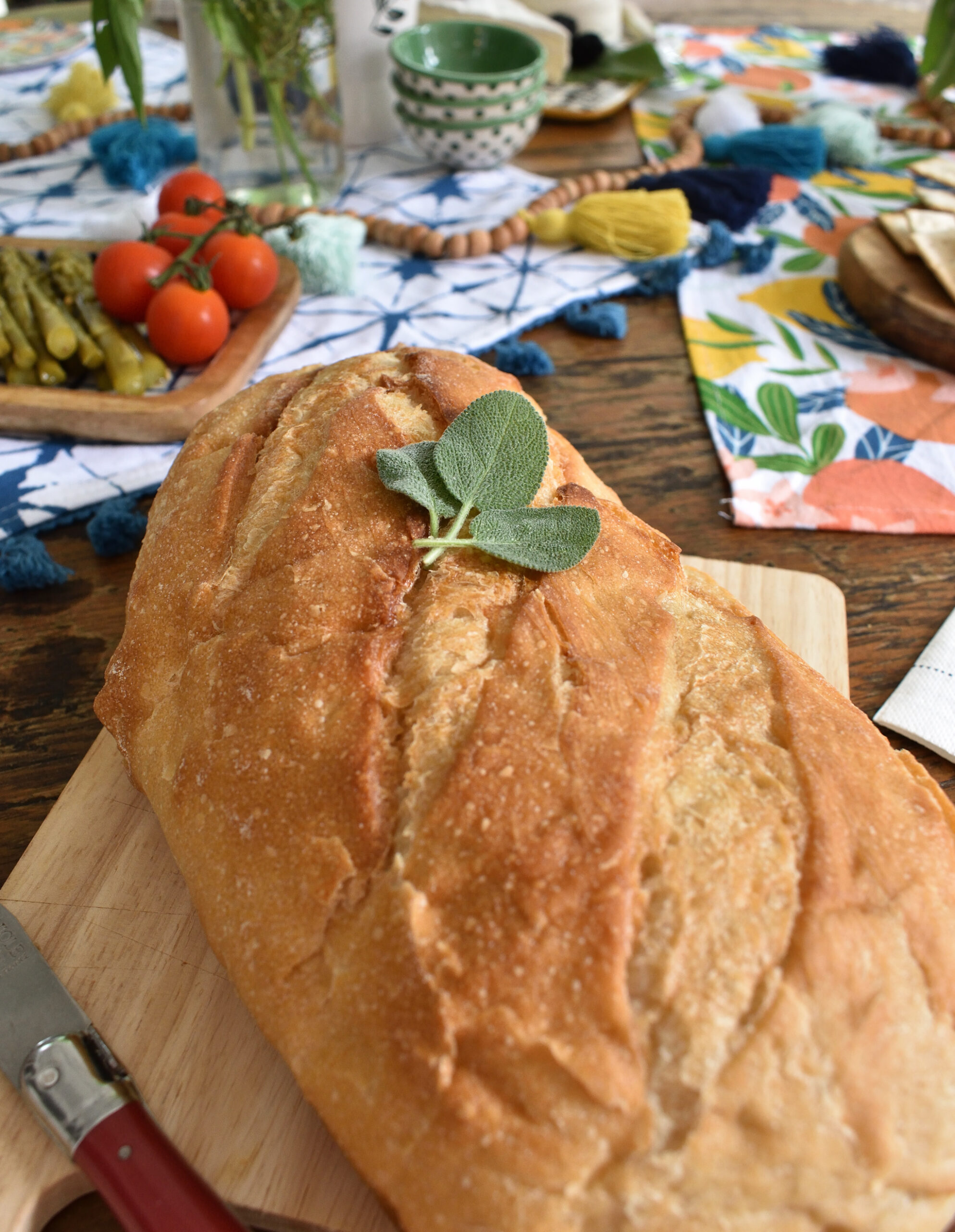 herb detail on bread