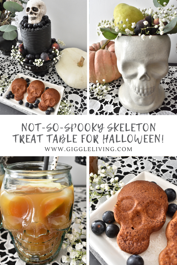 Not-so-spooky skeleton treat table for Halloween!