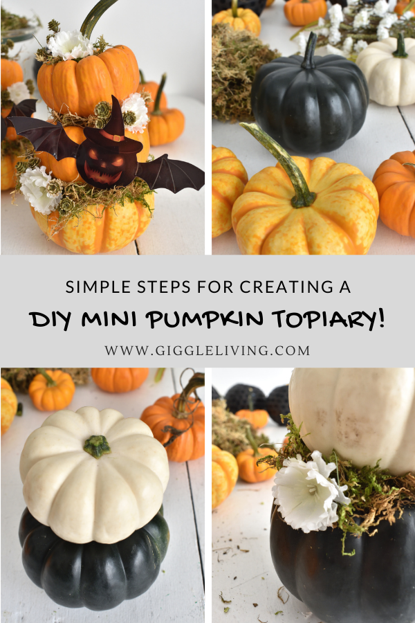 mini pumpkin topiary DIY