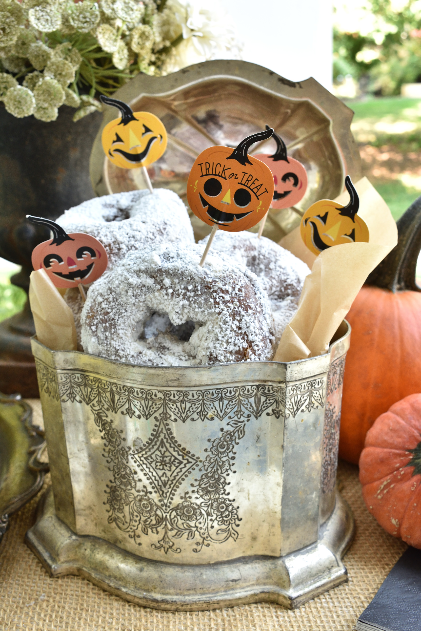 Halloween coffee and doughnuts