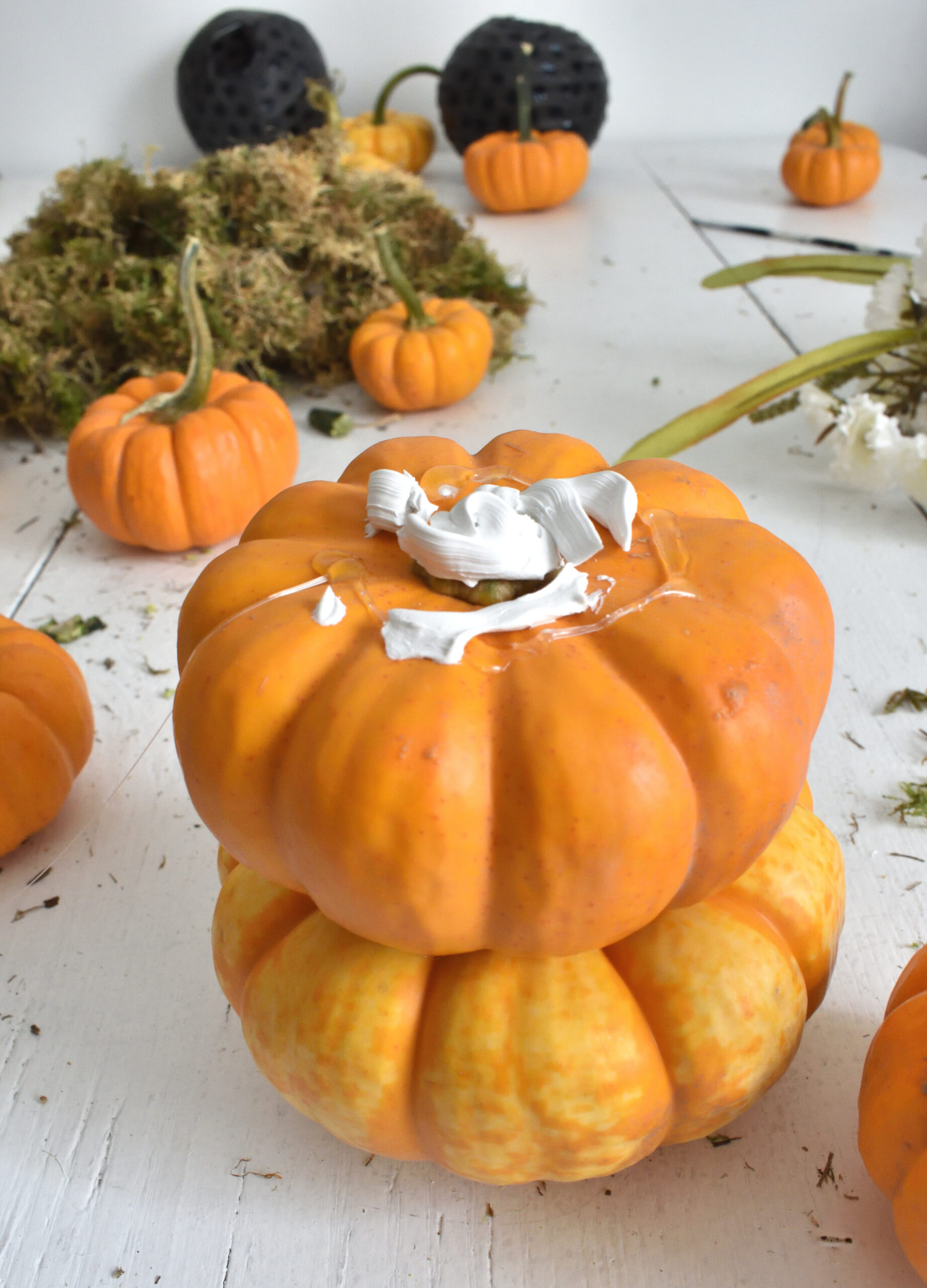 mini pumpkin topiary tutorial