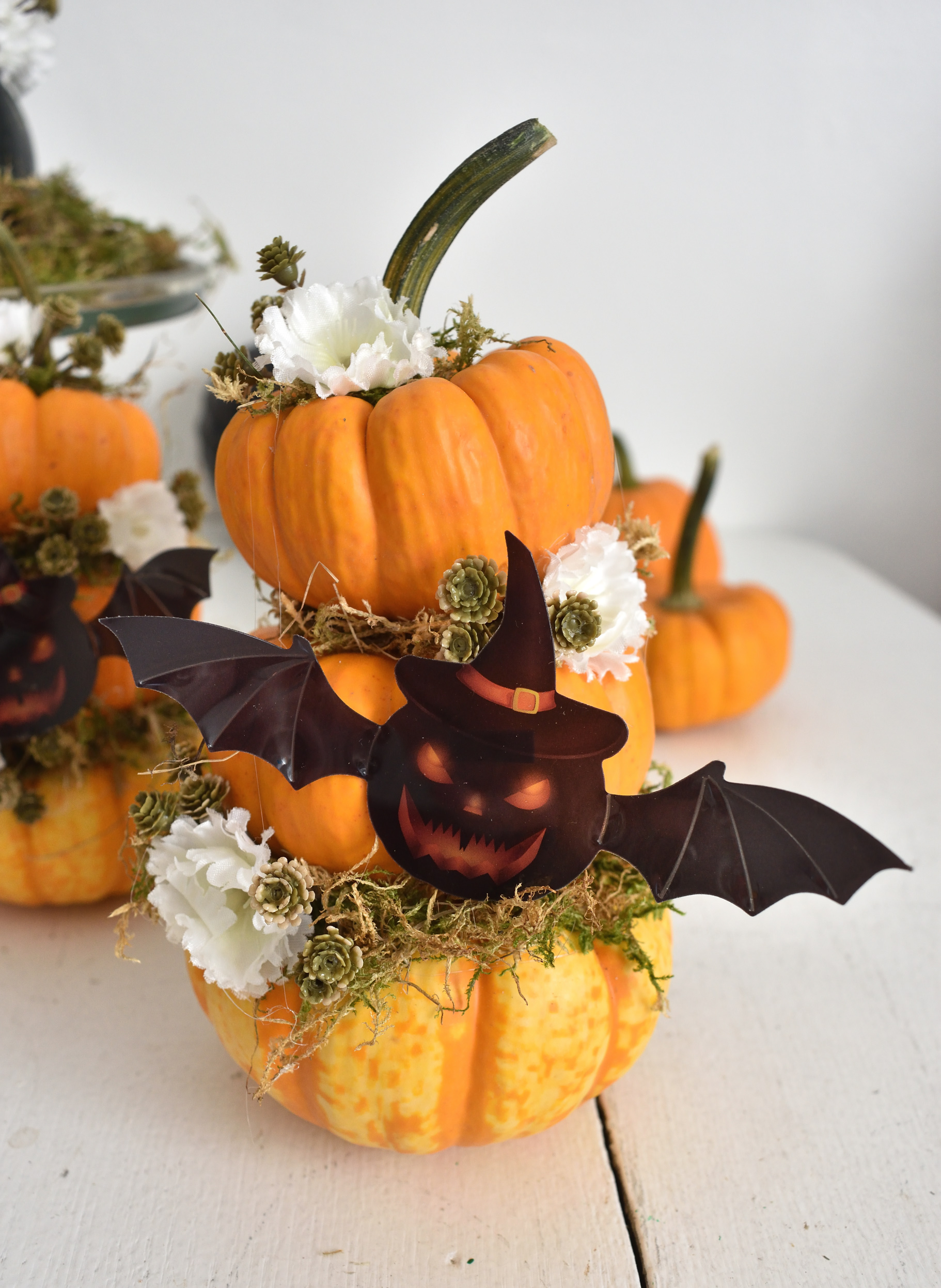 mini pumpkin topiary DIY