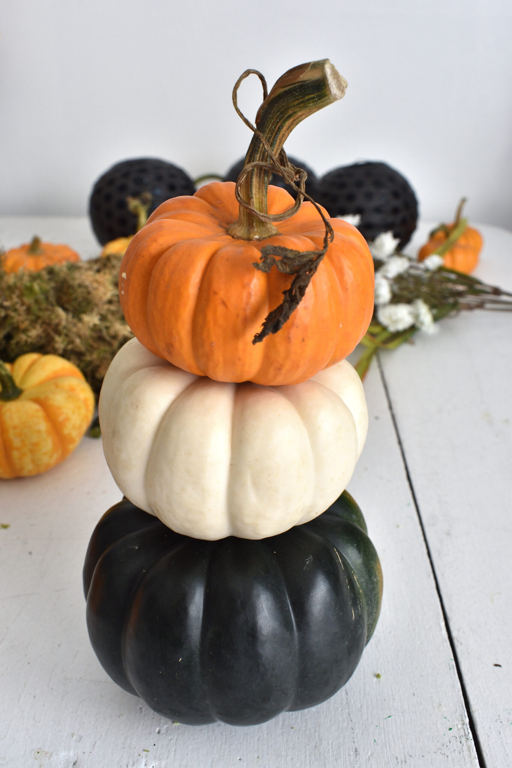 mini pumpkin topiary DIY