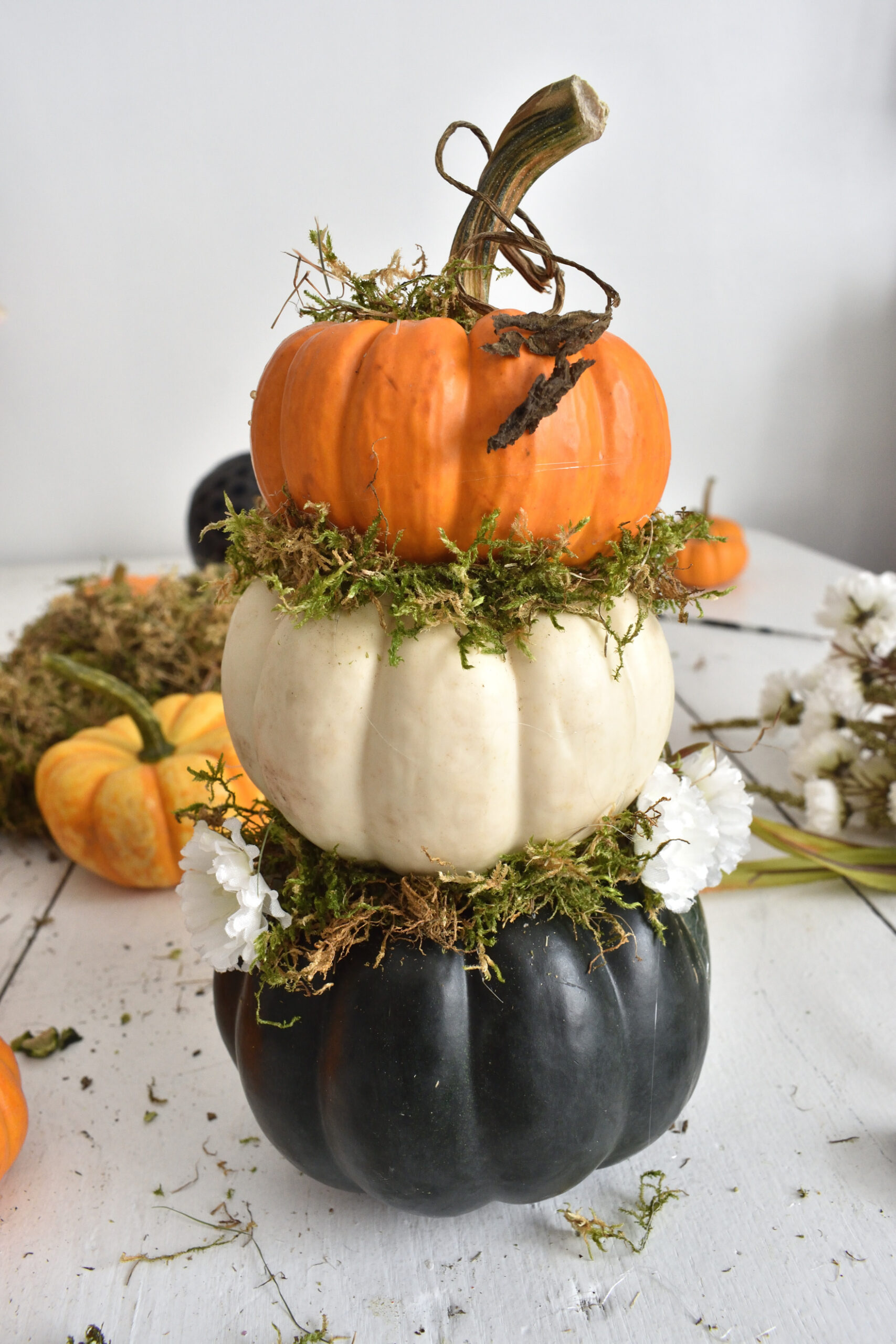 mini pumpkin topiary