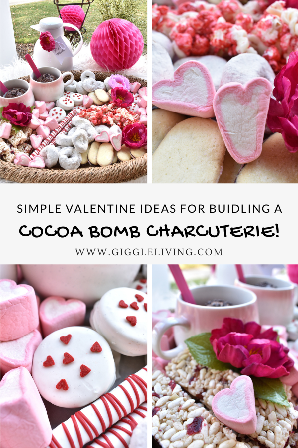 A Valentine cocoa bomb charcuterie