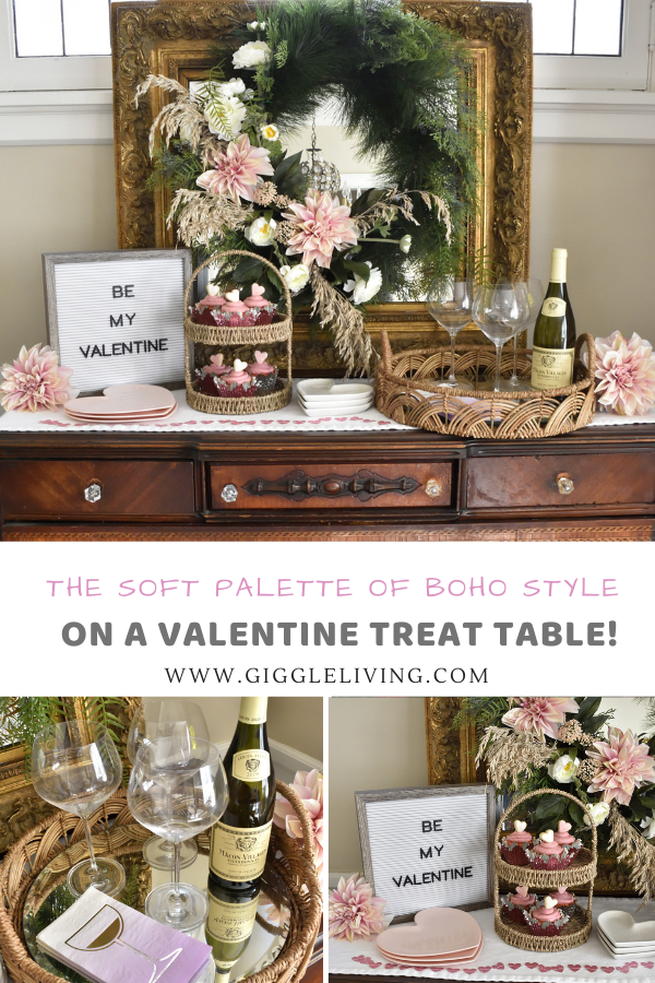 Boho inspired Valentine treat table!