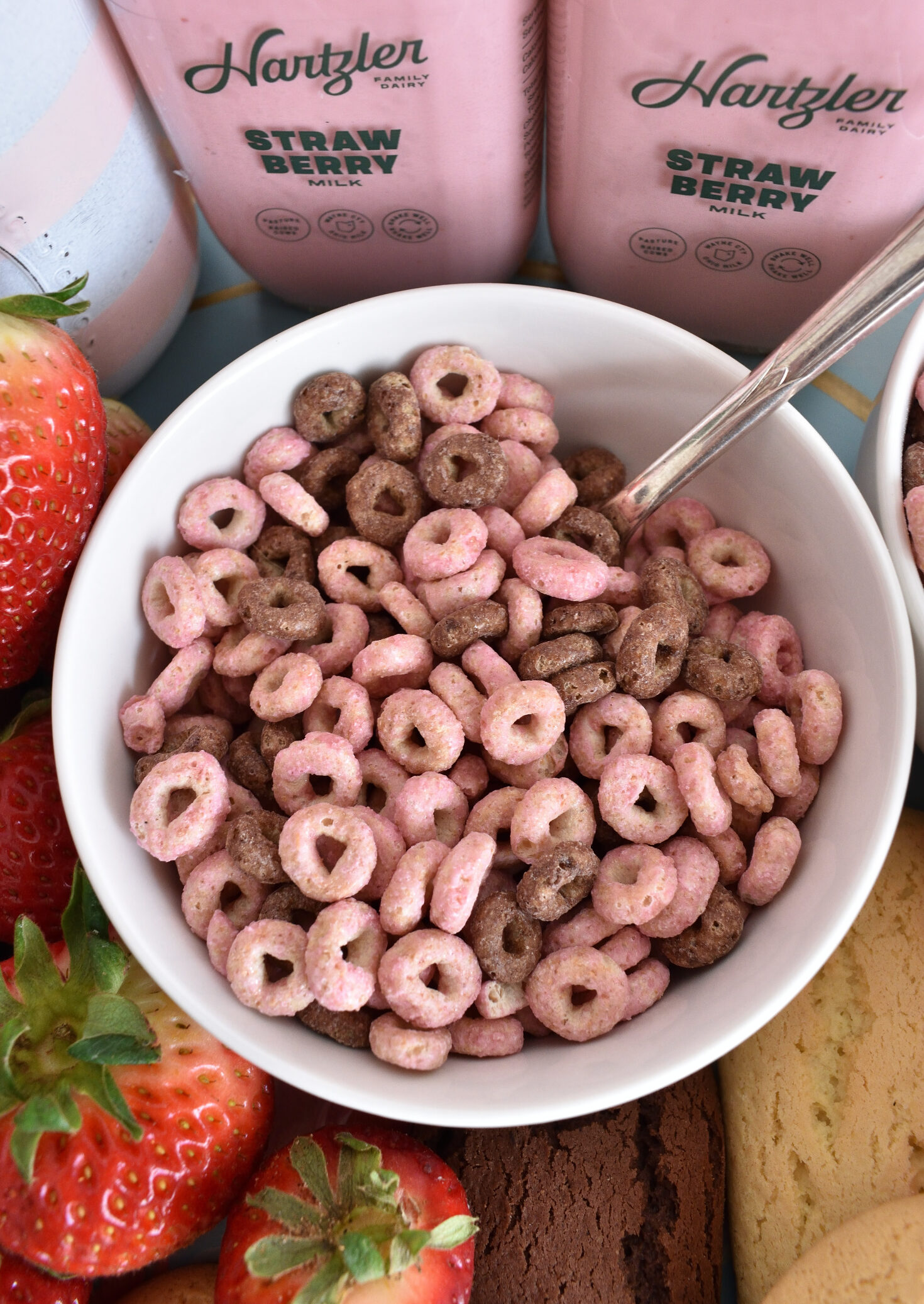 strawberries and chocolate cereal