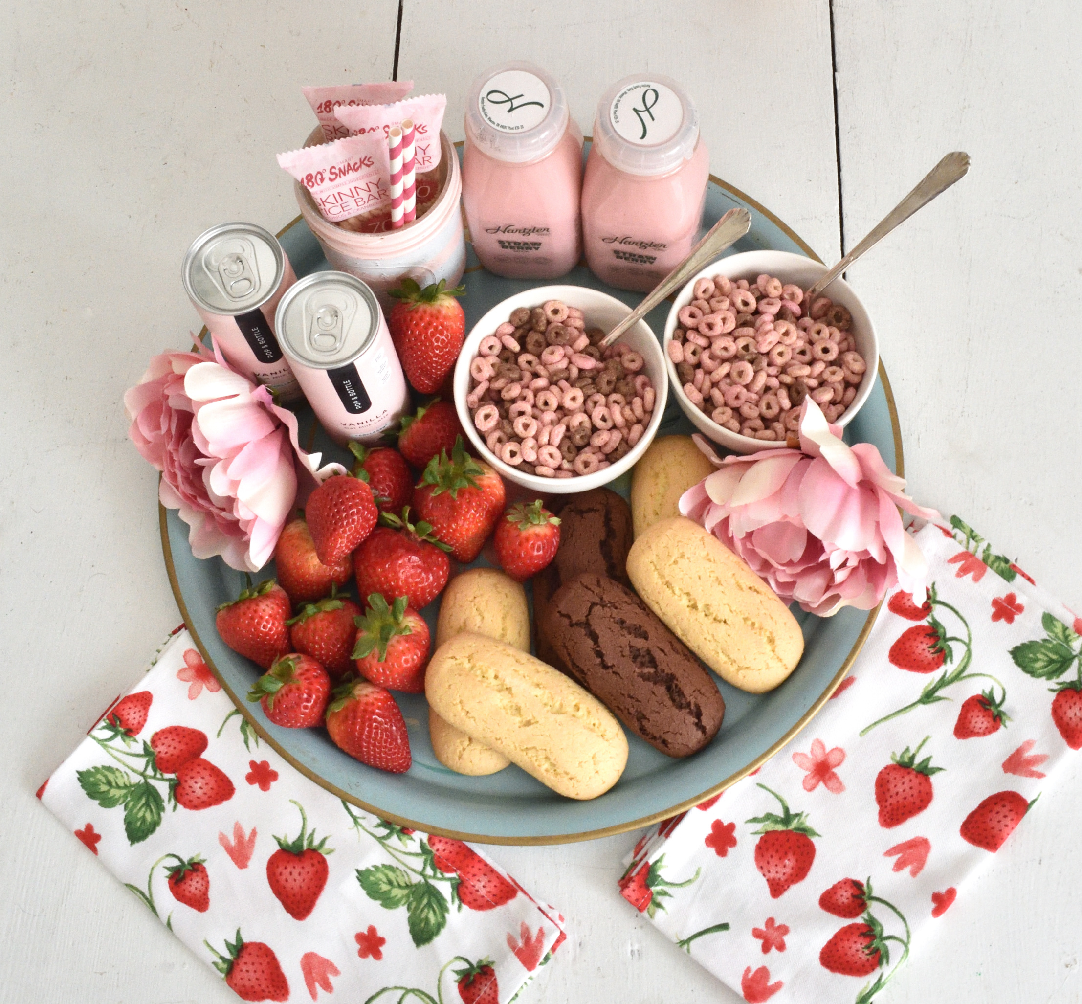 strawberries and chocolate tray