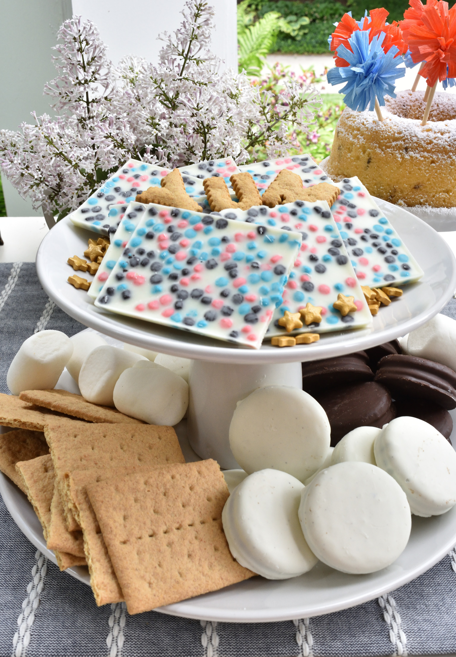 patriotic s'mores tray