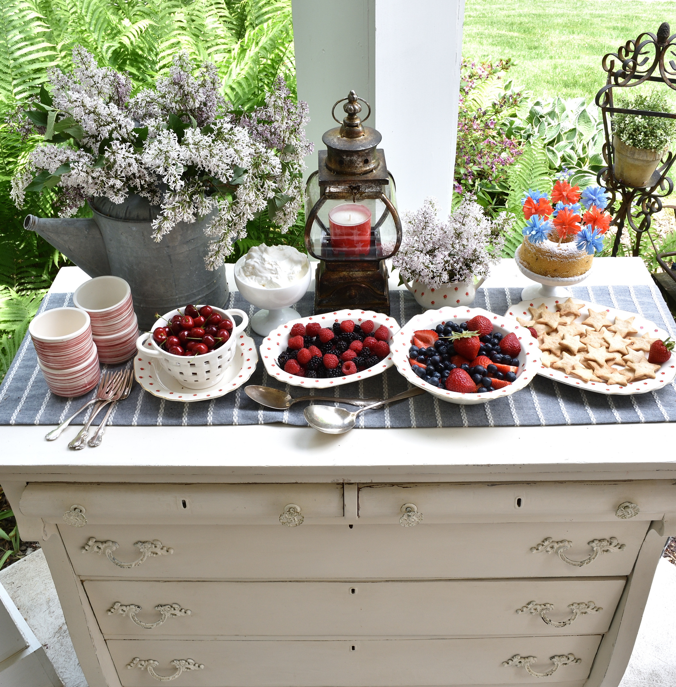 a red white and blue patriotic berry bar