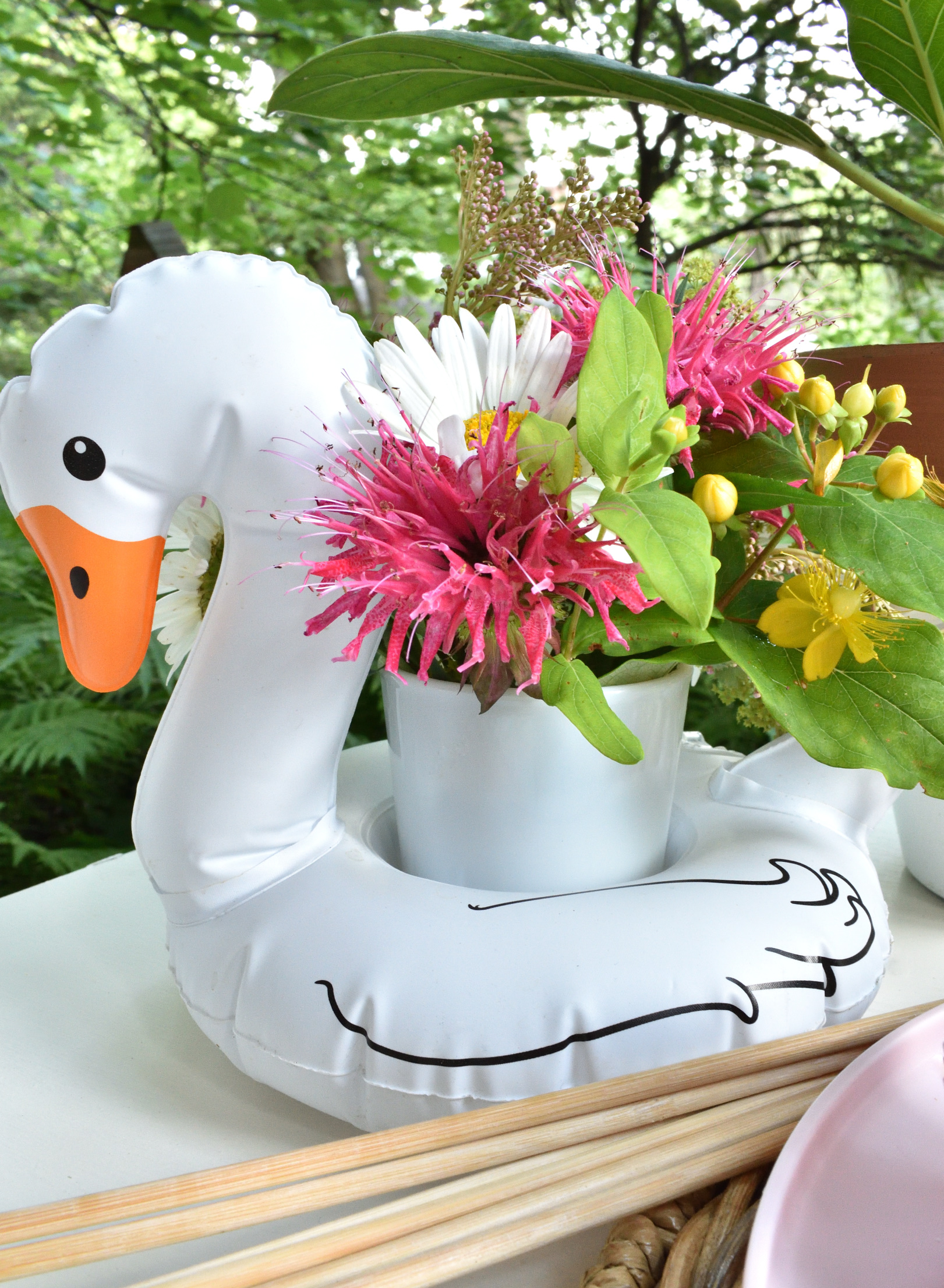 pool floatie centerpiece