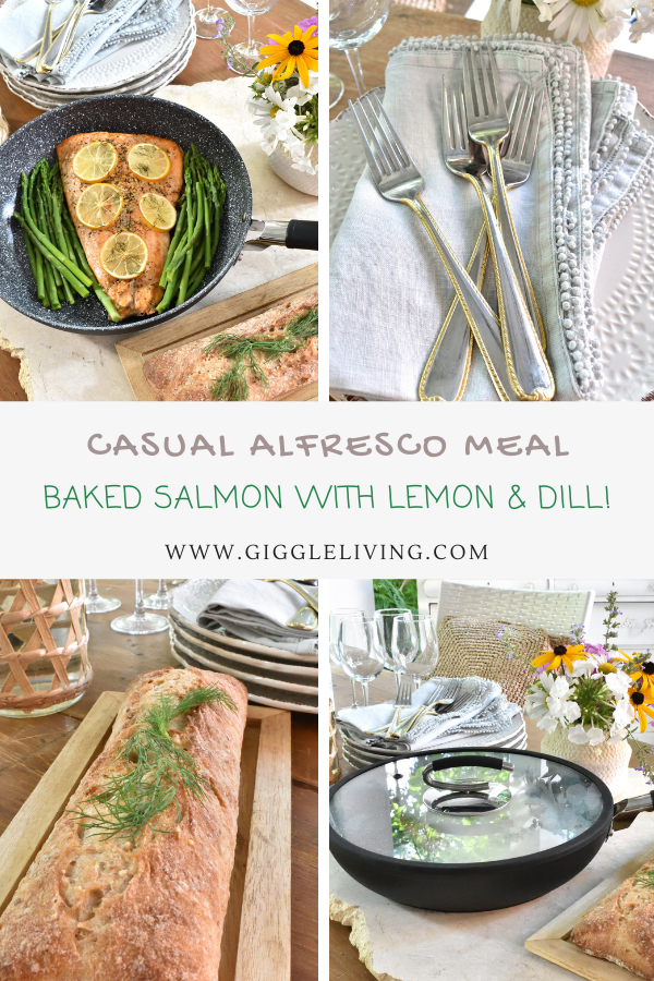 Baked salmon with lemon and dill