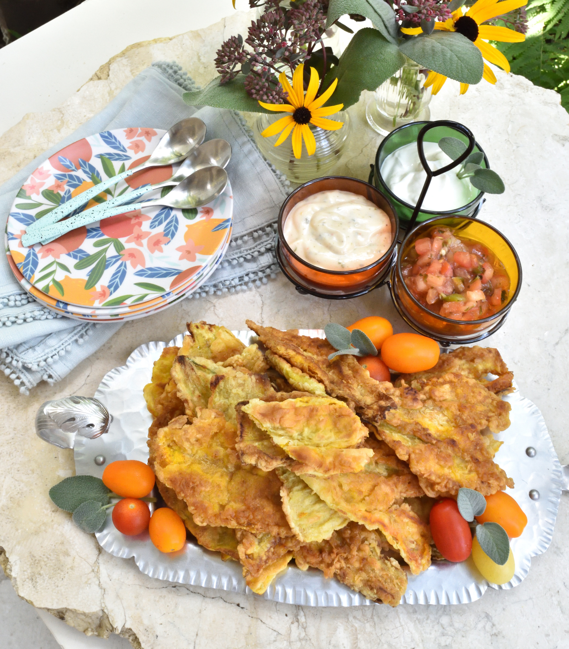 fried squash blossoms