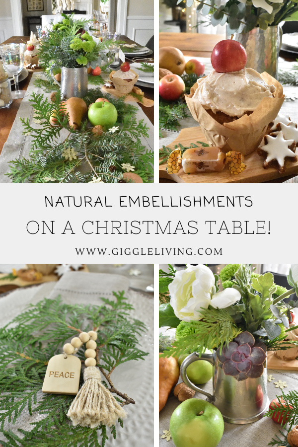 A Christmas table with natrual embellishments