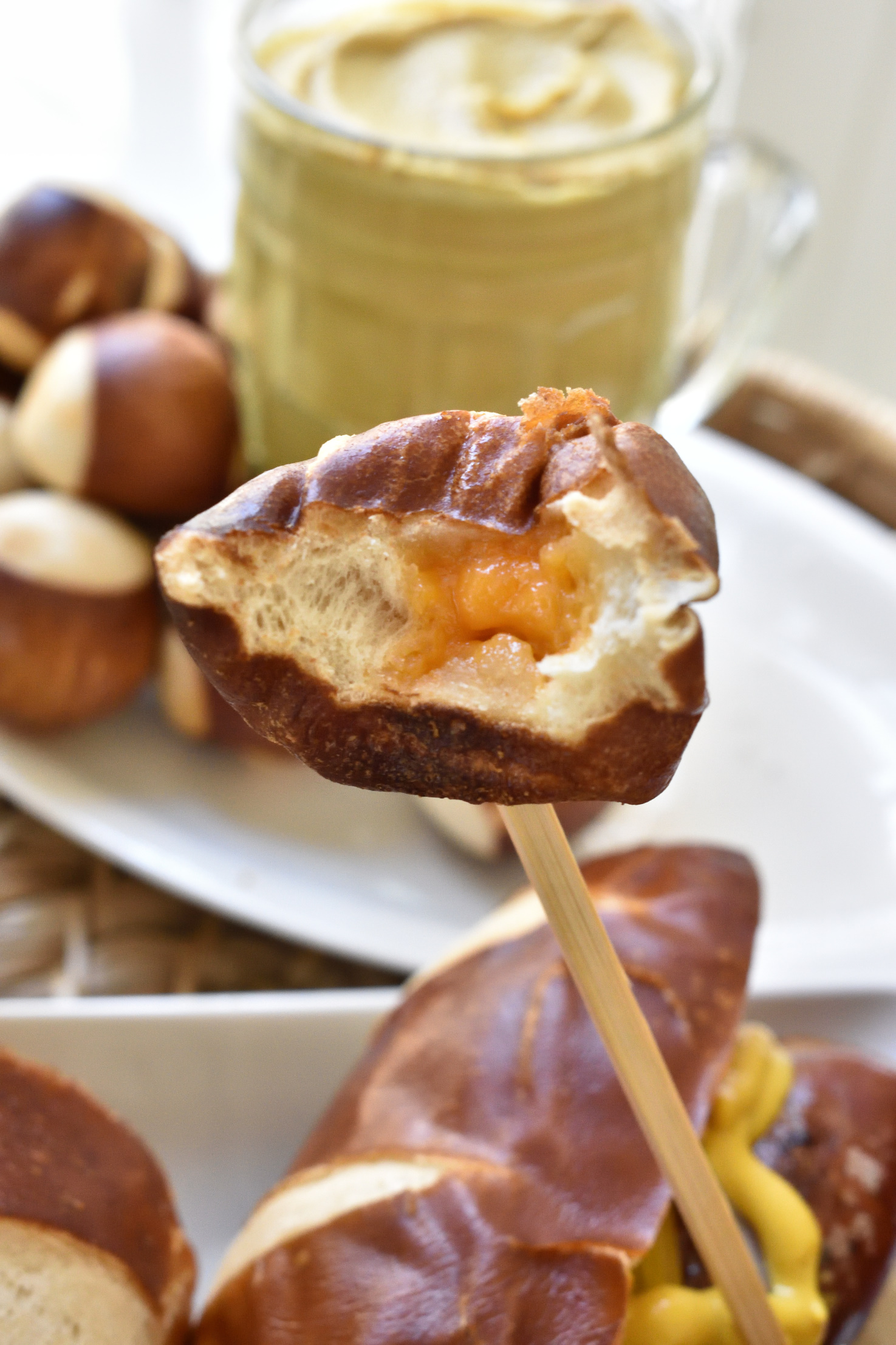 cheese stuffed pretzel bites