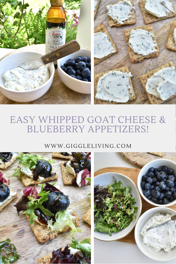 whipped goat cheese and blueberry bites