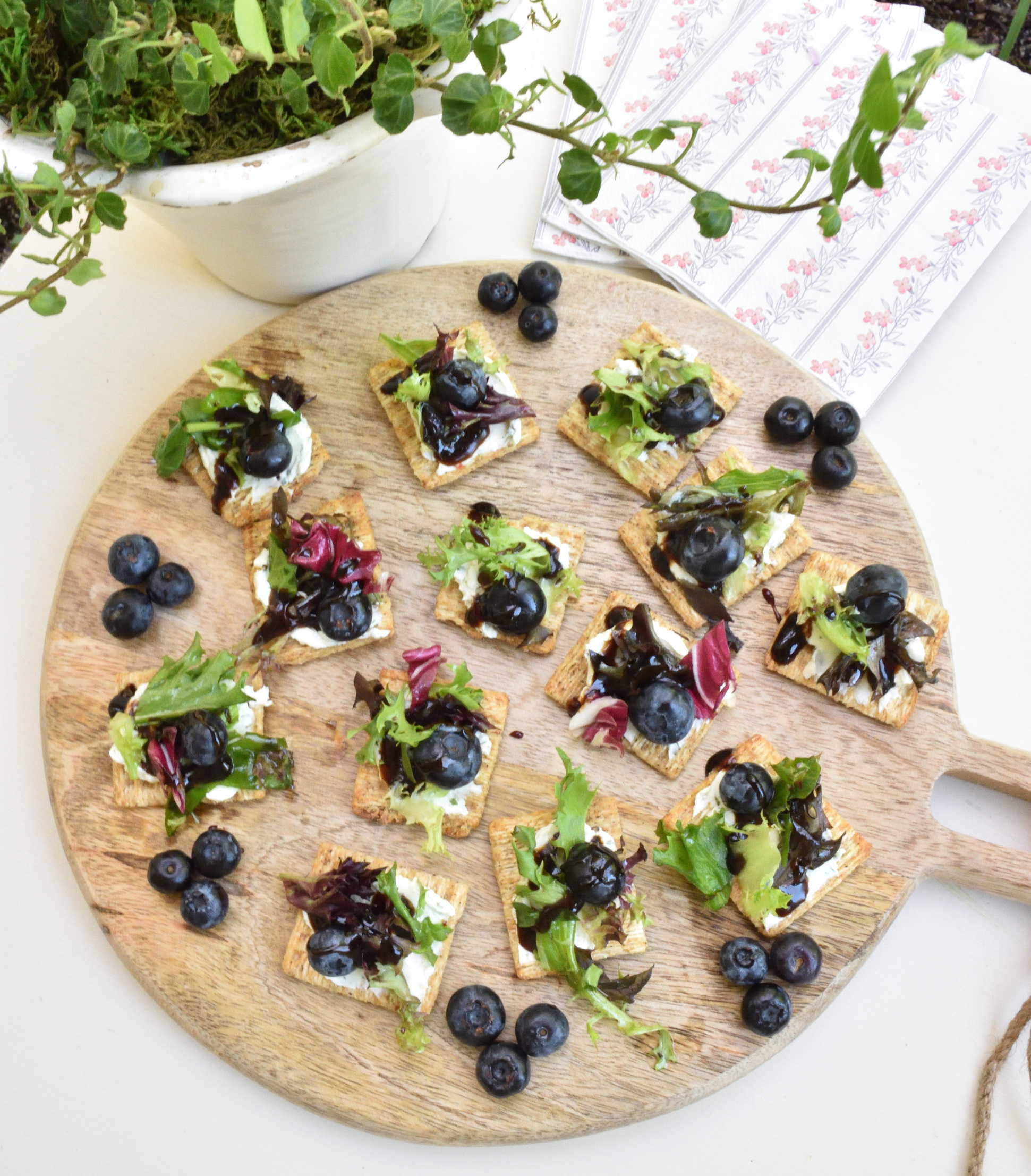 whipped feta and blueberry appetizers