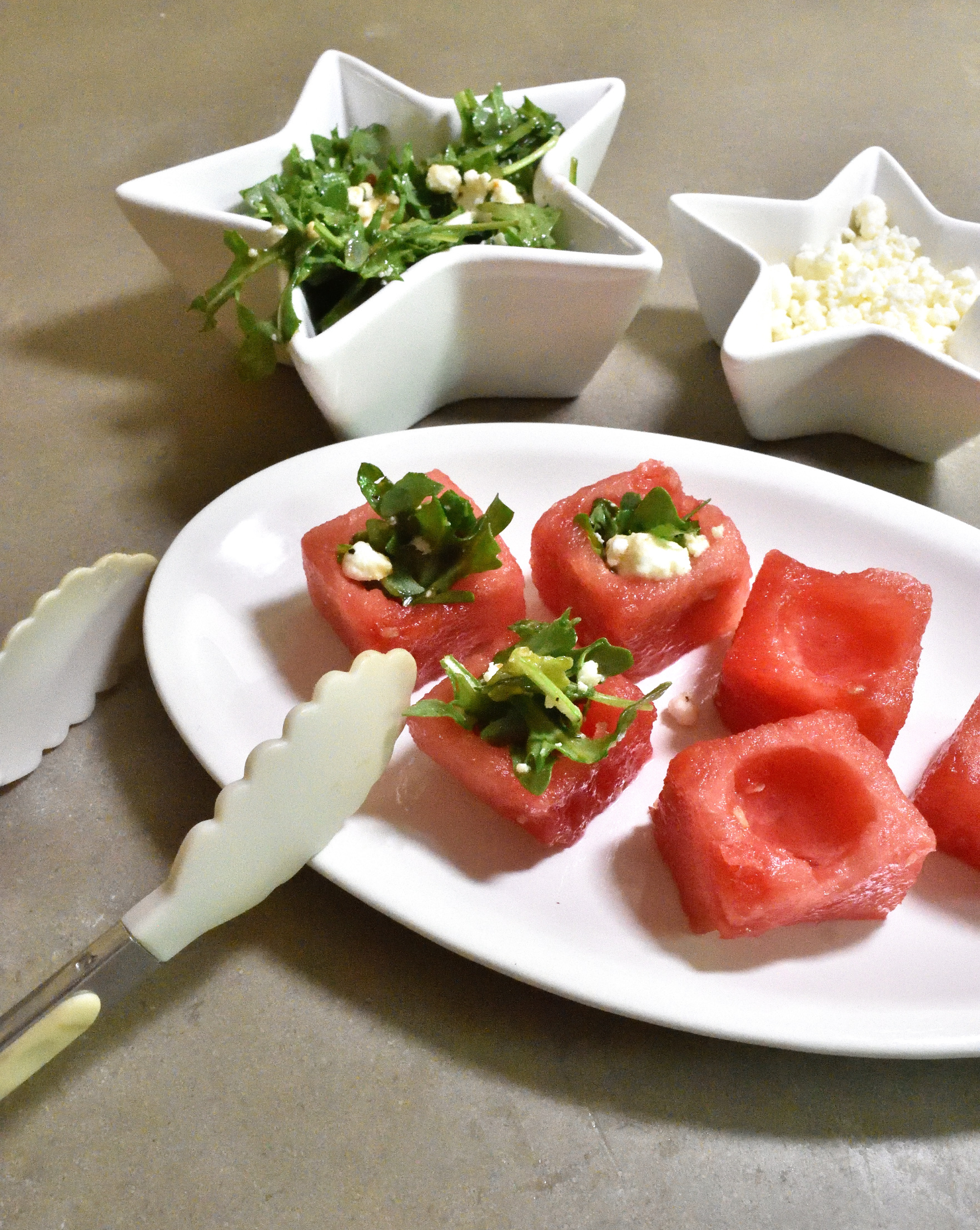 watermelon salad bites tutorial