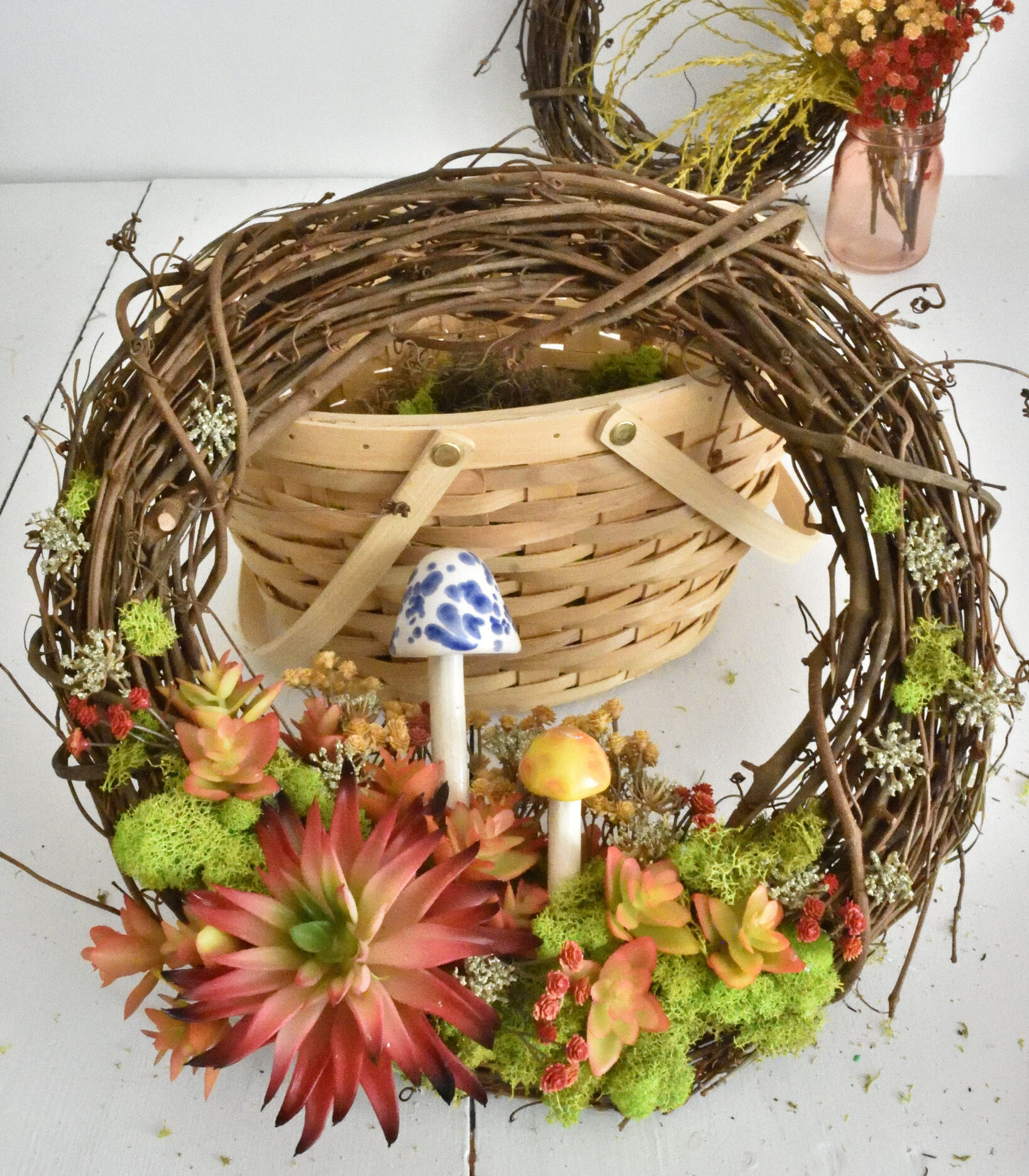 a faux living wreath