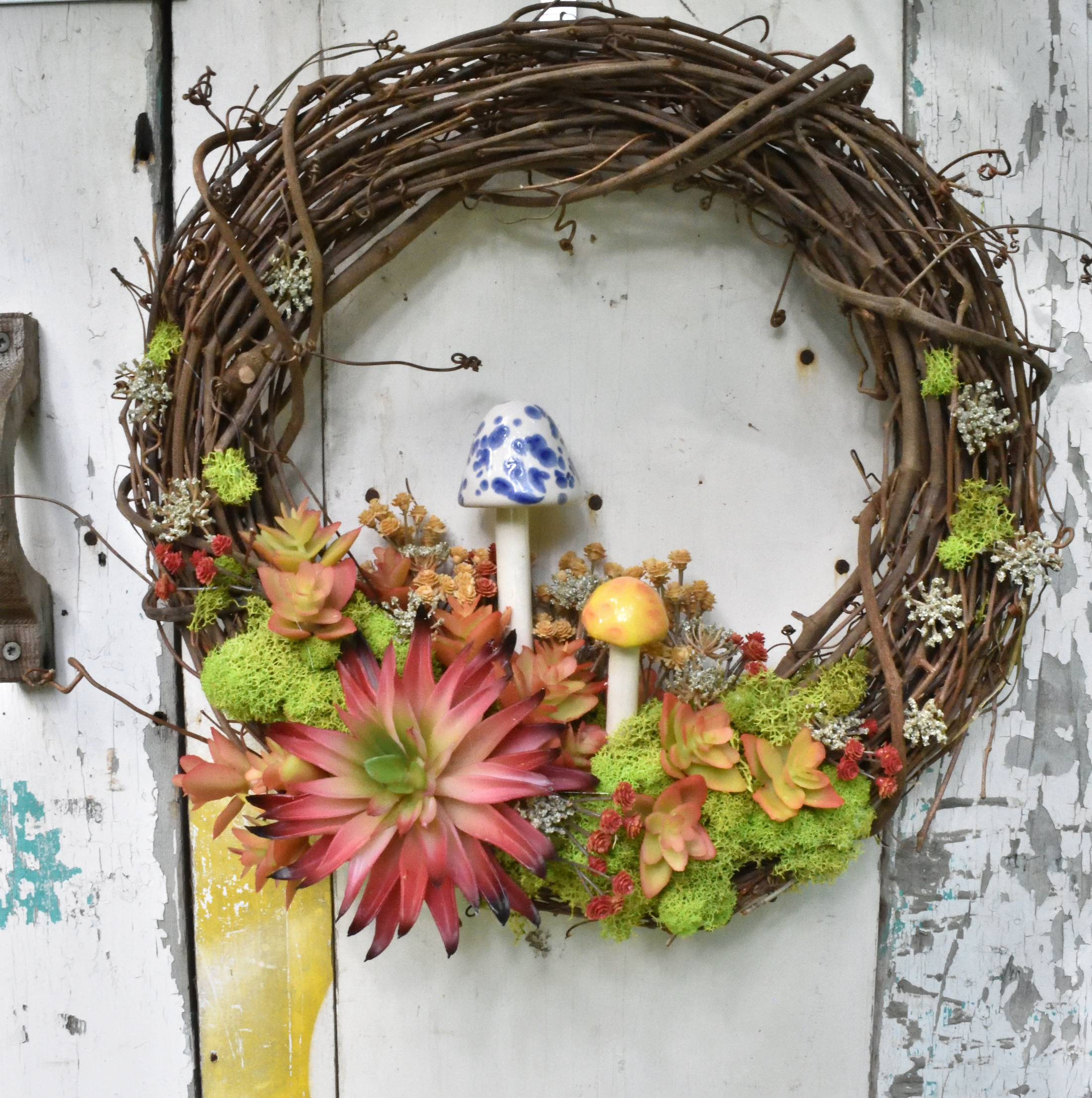 a faux living wreath tutorial