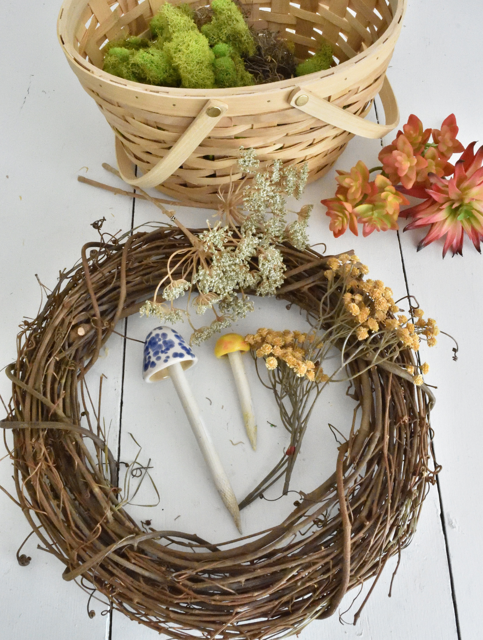 a faux living wreath