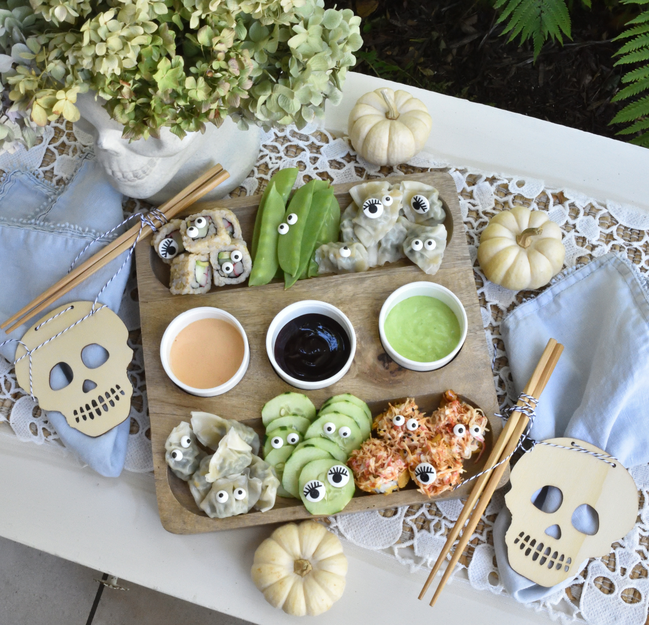 spooky sushi platter