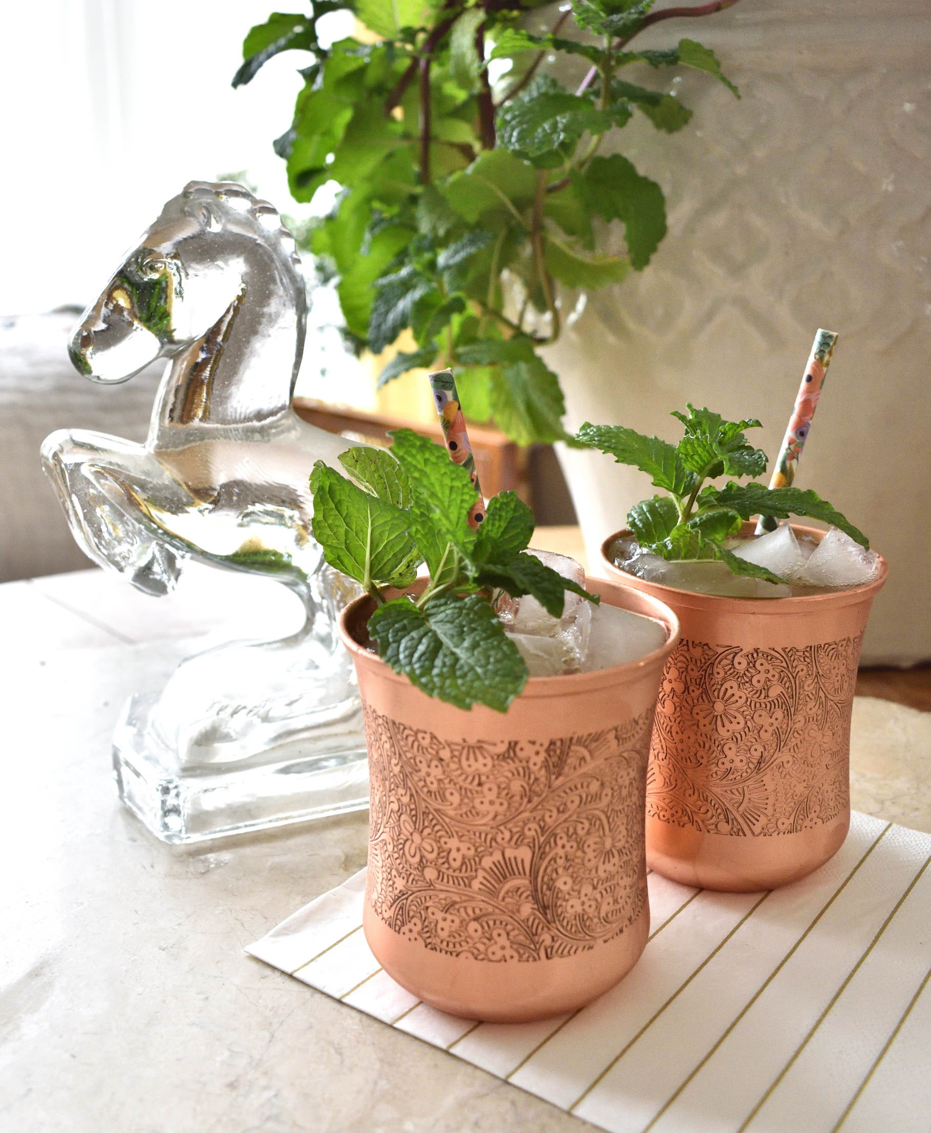 ginger spiced mint juleps