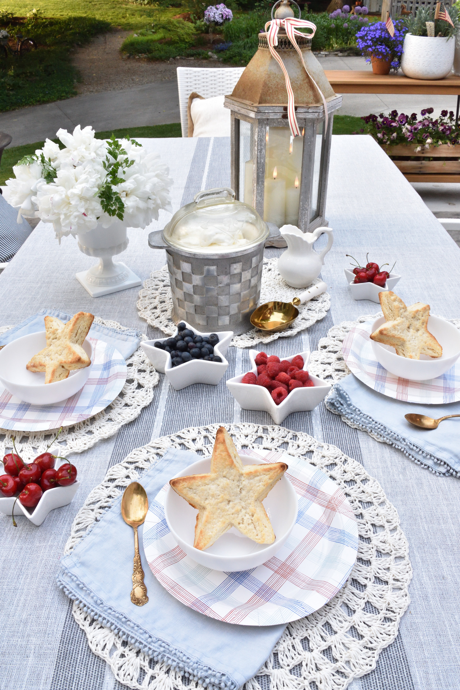 red white & blue berries & scones