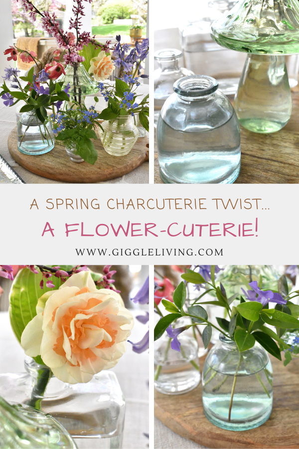 A spring fower-cuterie board centerpiece!